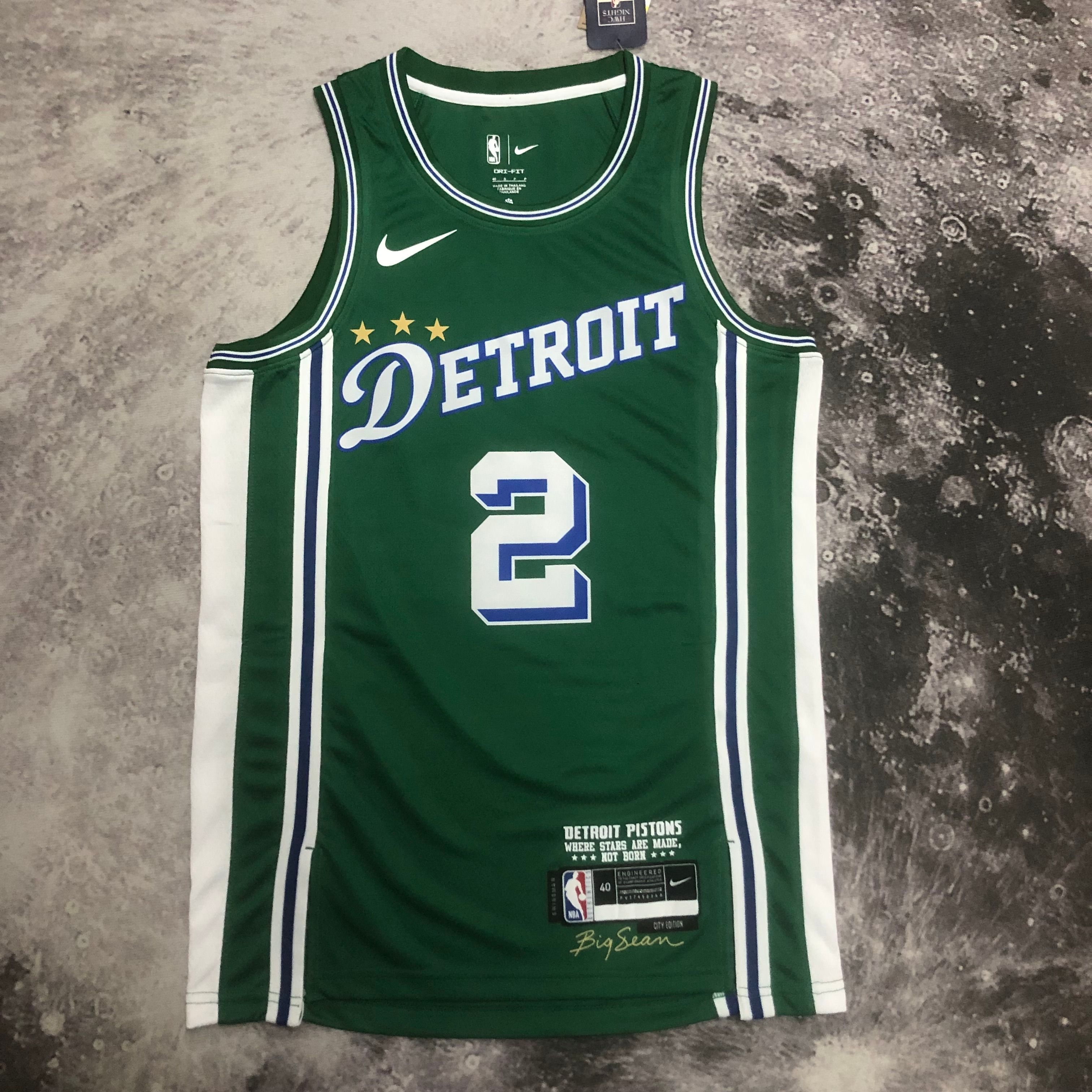 NBA Season 2023 Detroit Pistons Green City Version #2 CUNNINGHAM Jersey High Quality Name and Number Print - leoleo123123