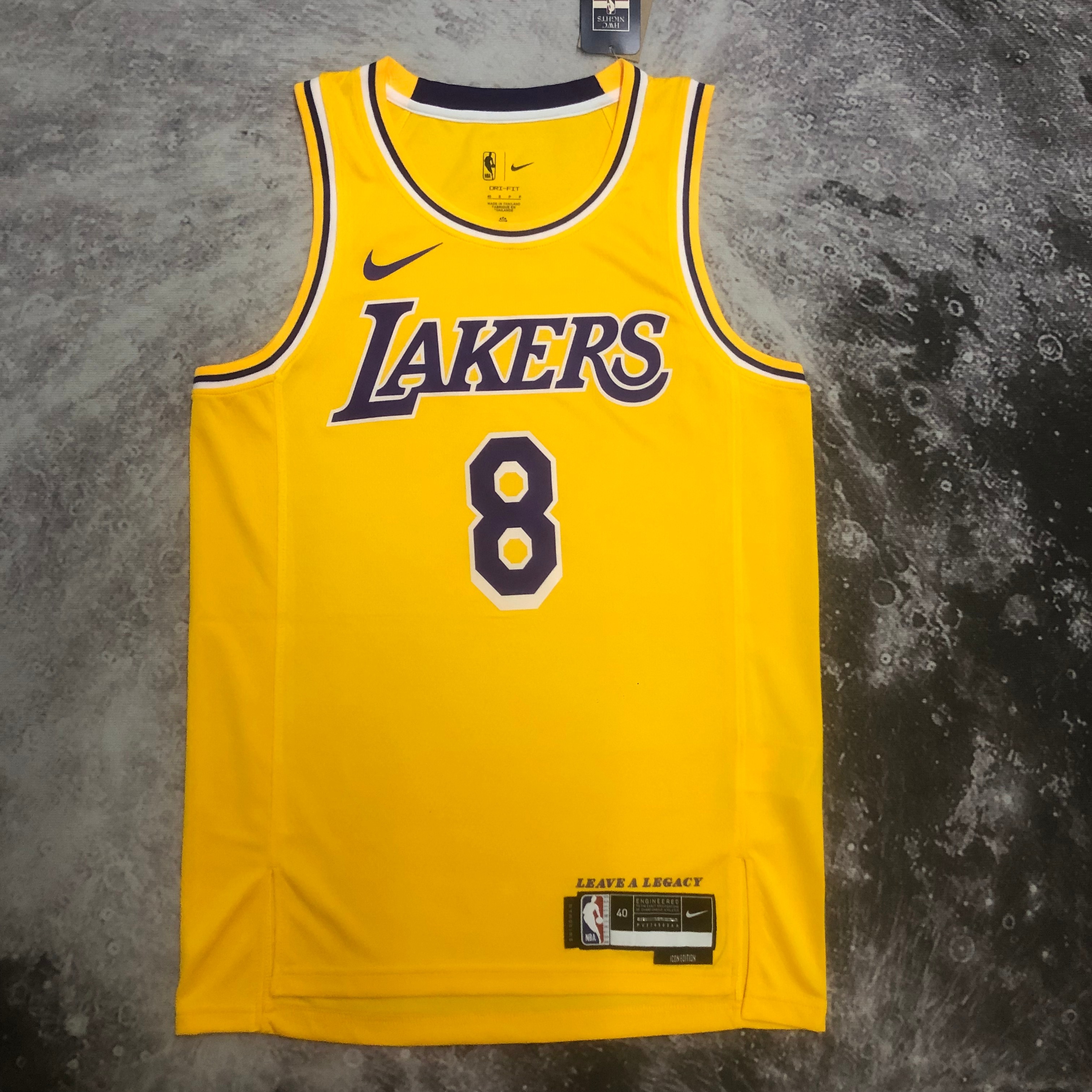 NBA Men Season 2023 Los Angeles Lakers Yellow #8 BRYANT Jersey High Quality Name and Number Print - leoleo123123