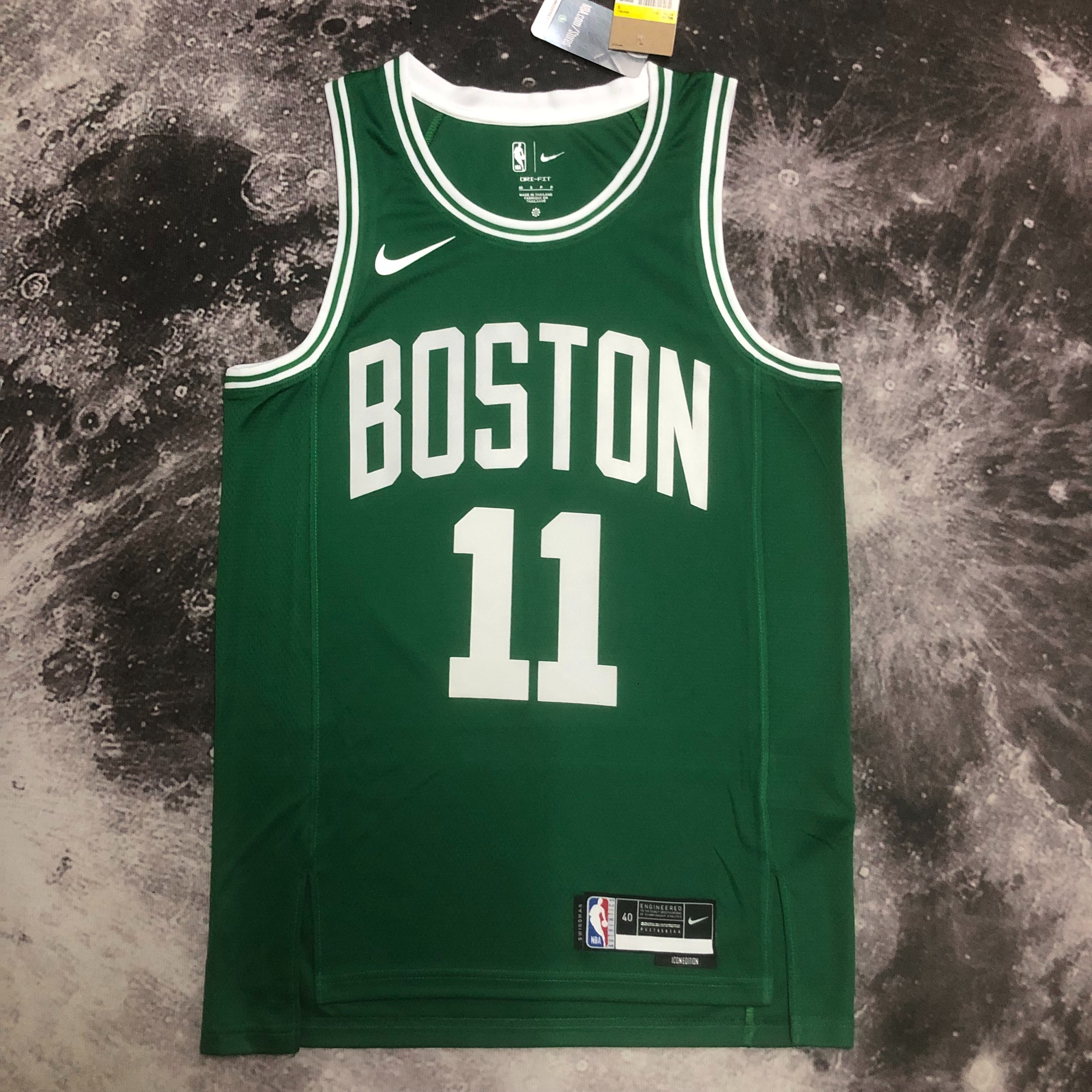 NBA Men Season 2023 Boston Celtics Green #11 IRVING Jersey High Quality Name and Number Print - leoleo123123