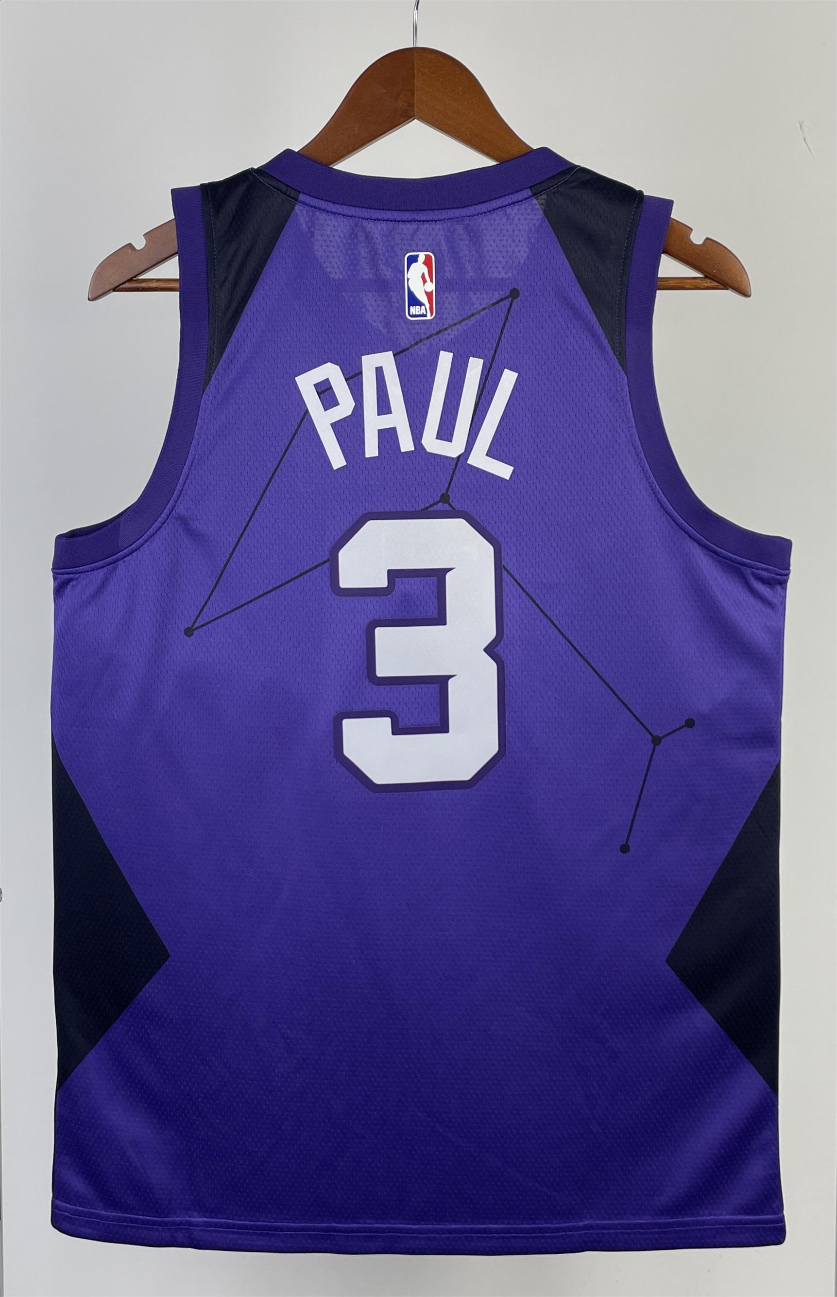 NBA Men 2018 Phoenix Suns Purple #3 PAUL Jersey High Quality Name and Number Print - leoleo123123