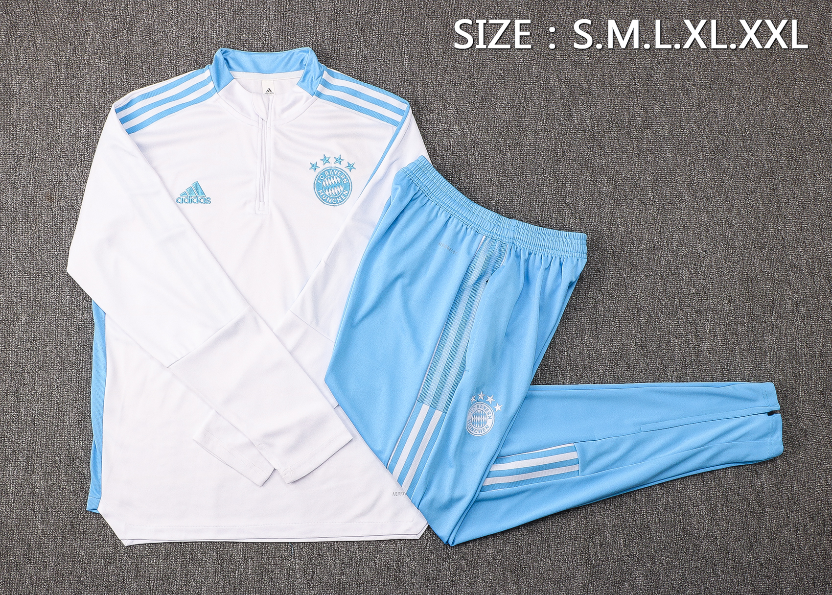 21-22 Bayern White Sweater Tracksuit Thai Quality - leoleo123123