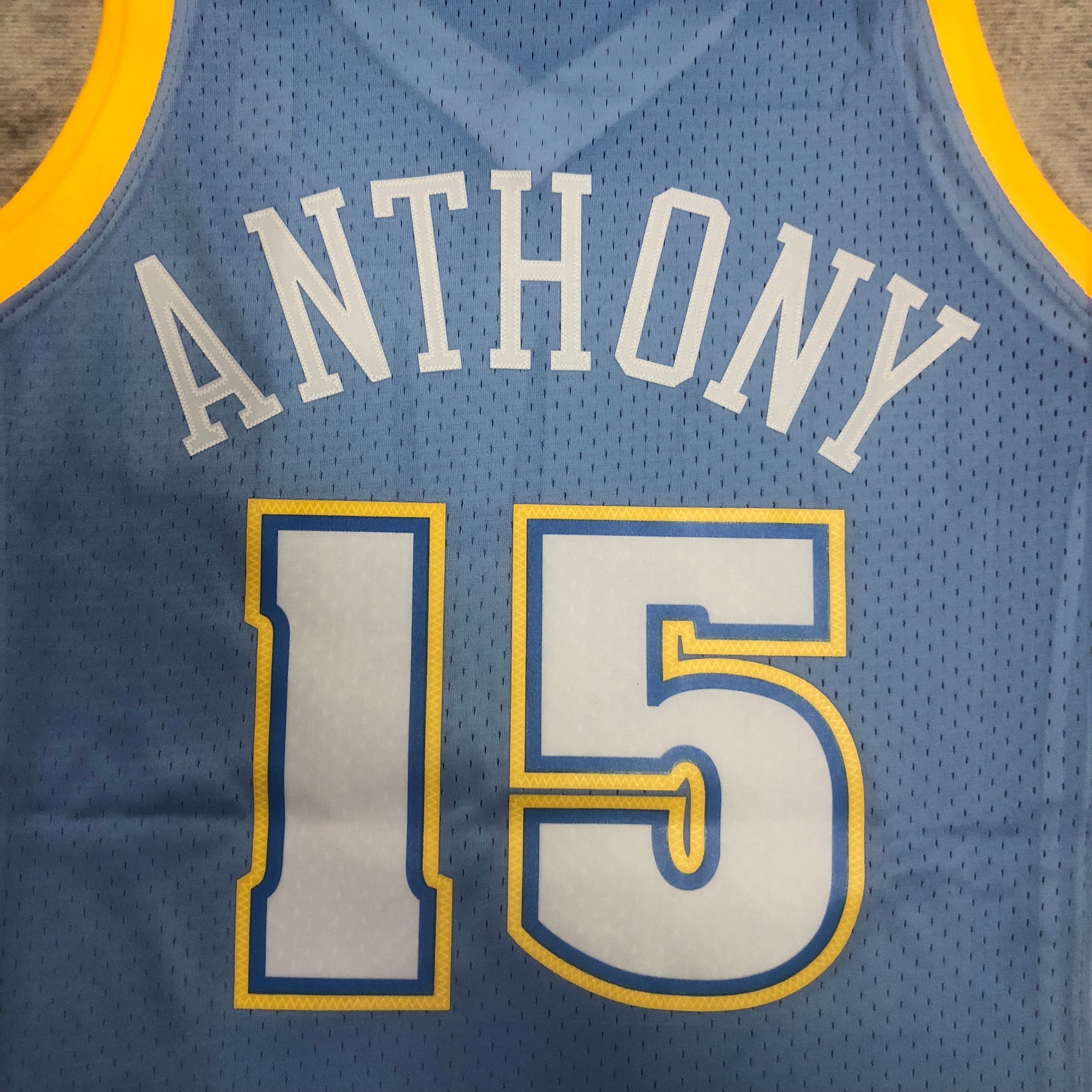NBA Men Season 03-04 Denver Nuggets Blue #15 ANTHONY Jersey High Quality Name and Number Print - leoleo123123