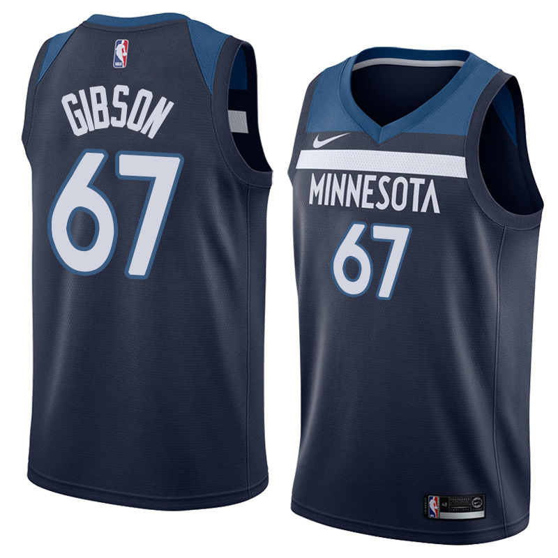 NBA Men Minnesota Timberwolves Dark Blue #67 GIBSON Jersey High Quality Name and Number Print - leoleo123123