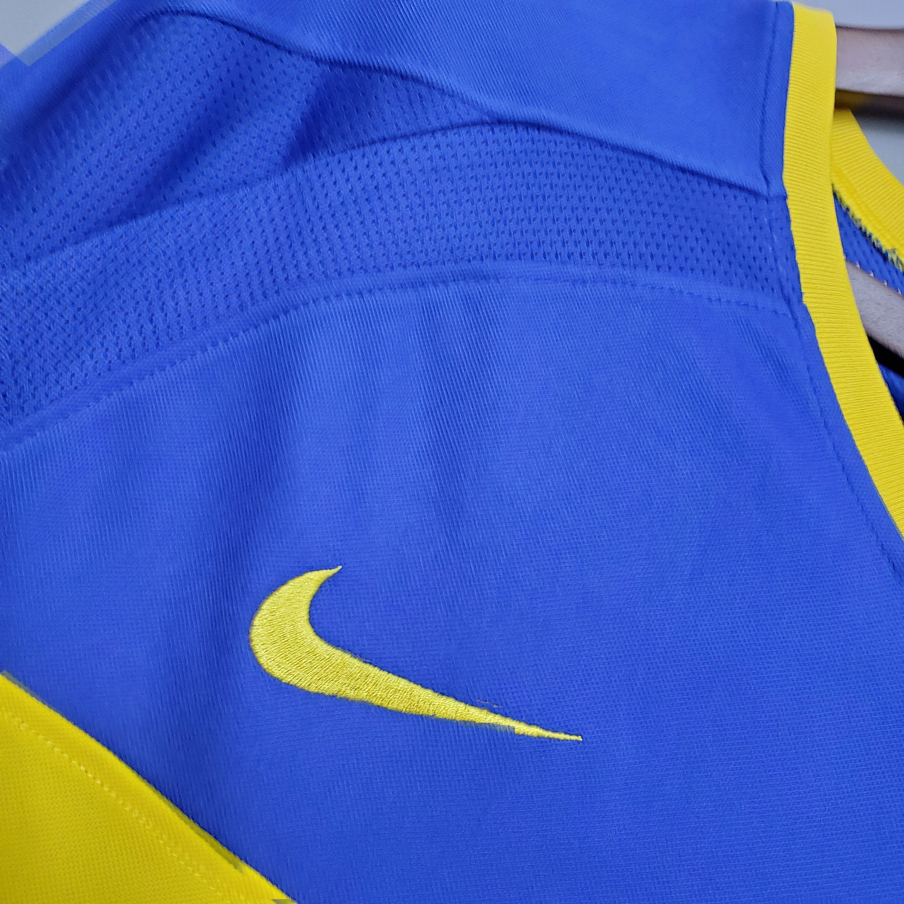 03/04 Boca Home Retro Soccer Jersey Long Sleeve Thai Quality - leoleo123123
