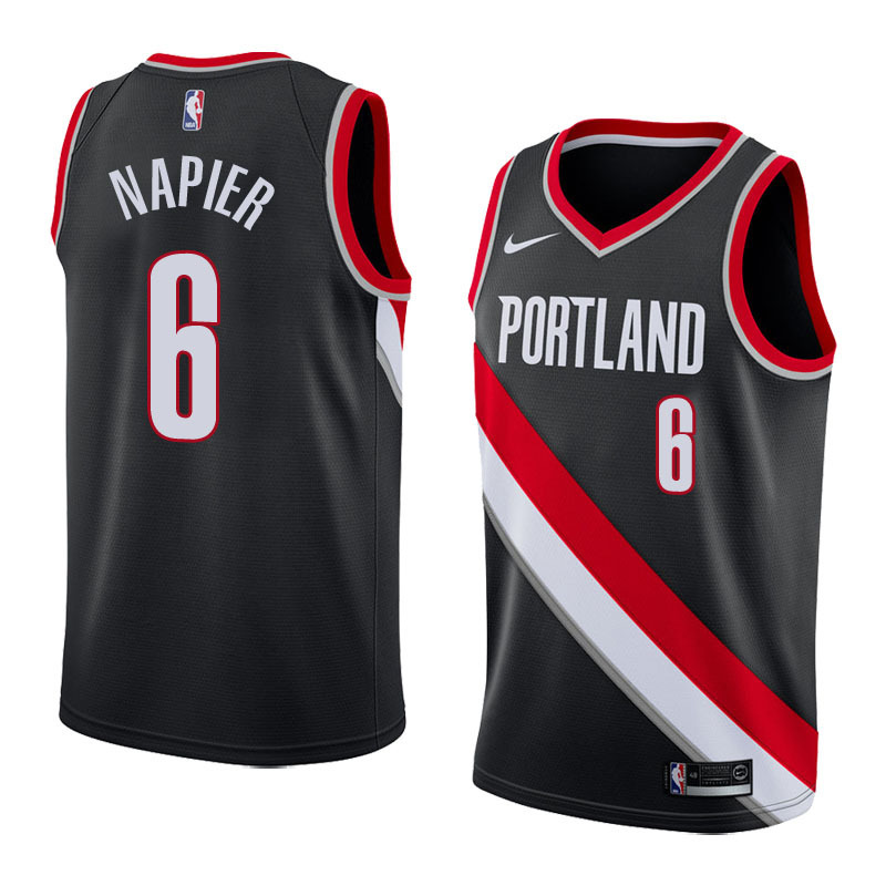 NBA Portland Trail Blazers Black #6 NAPIER Jersey High Quality Name and Number Print - leoleo123123