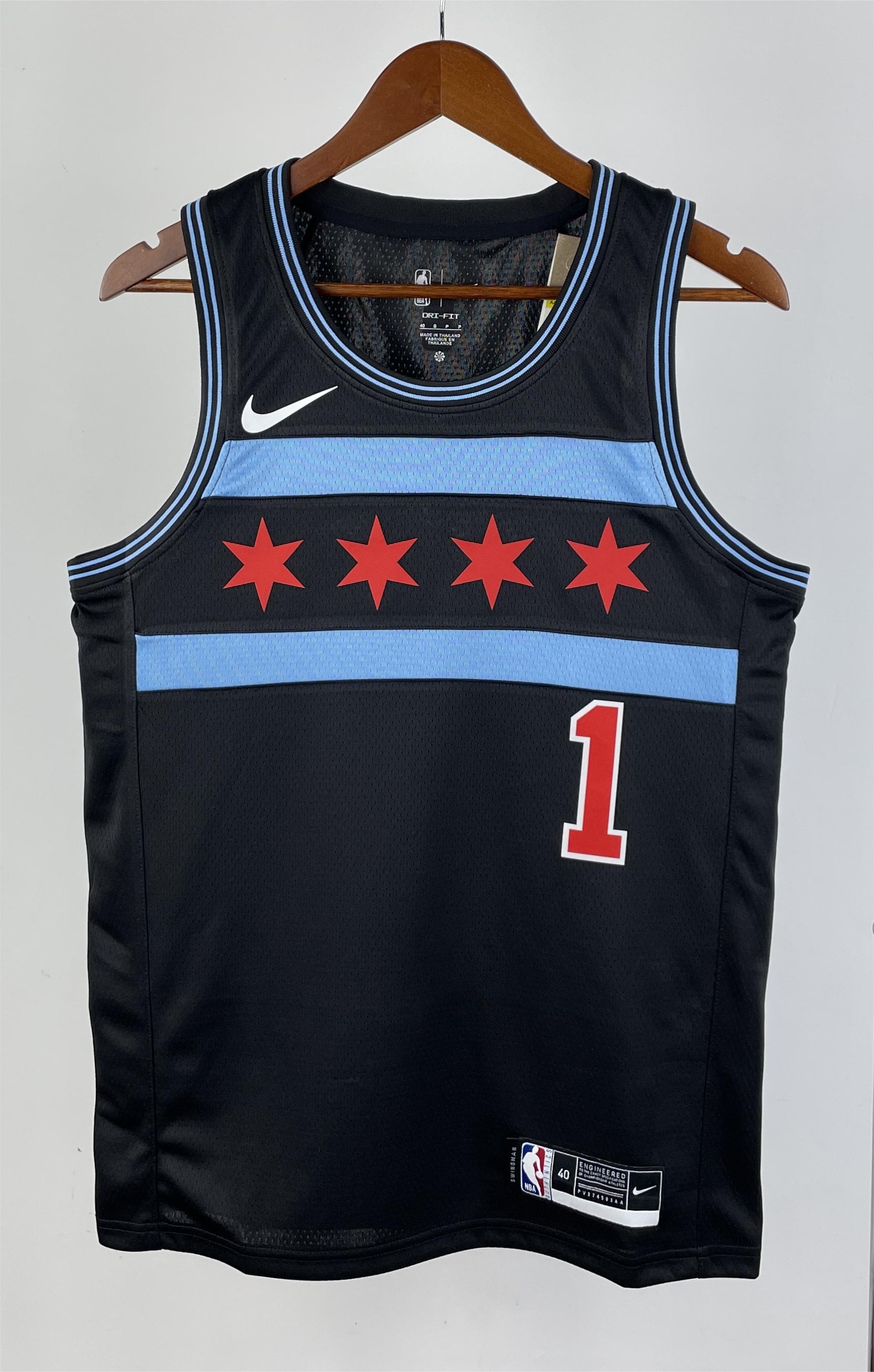 NBA 2019 Chicago Bulls City Edition Black #1 ROSE Swingman Jersey High Quality - leoleo123123