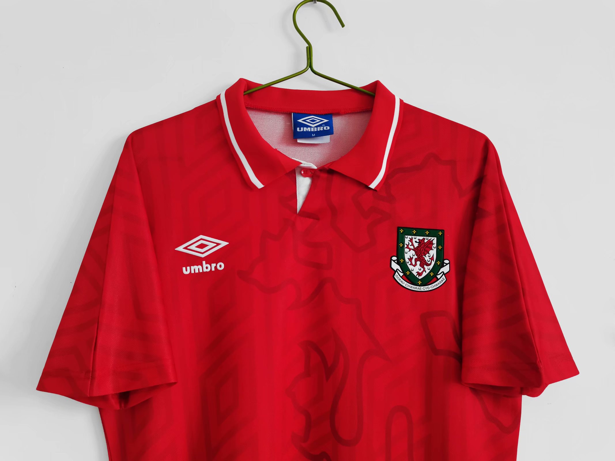 92/94 Welsh Home Retro Jersey Fans Version - leoleo123123