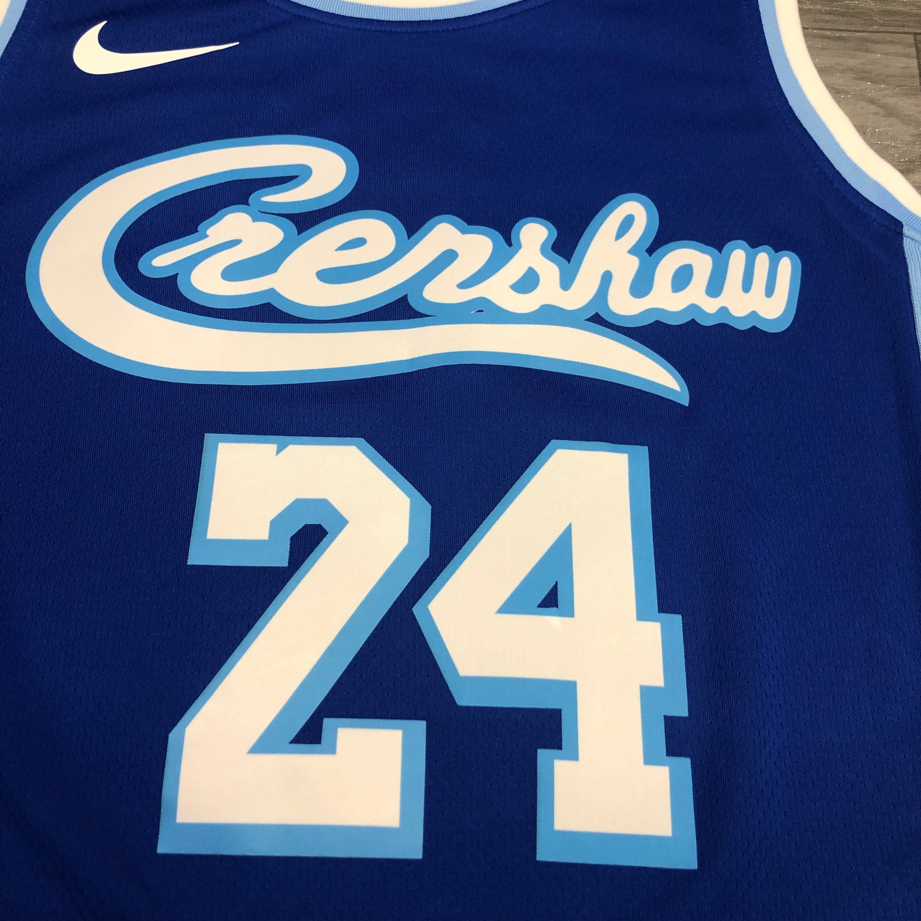 NBA Men Los Angeles Lakers Retro in Latin with Crenshaw #24 BRYANT Blue Round Neck Jersey High Quality Name and Number Print - leoleo123123