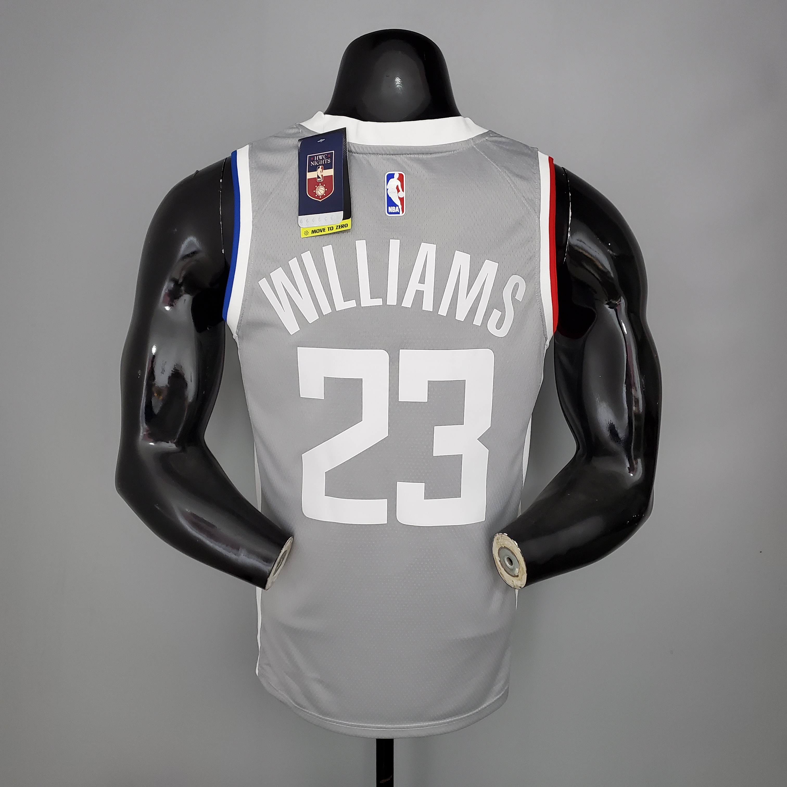 NBA Season 2021 Men Los Angeles Clippers Grey Awarding Version #23 WILLIAMS Jersey High Quality Name and Number Print - leoleo123123