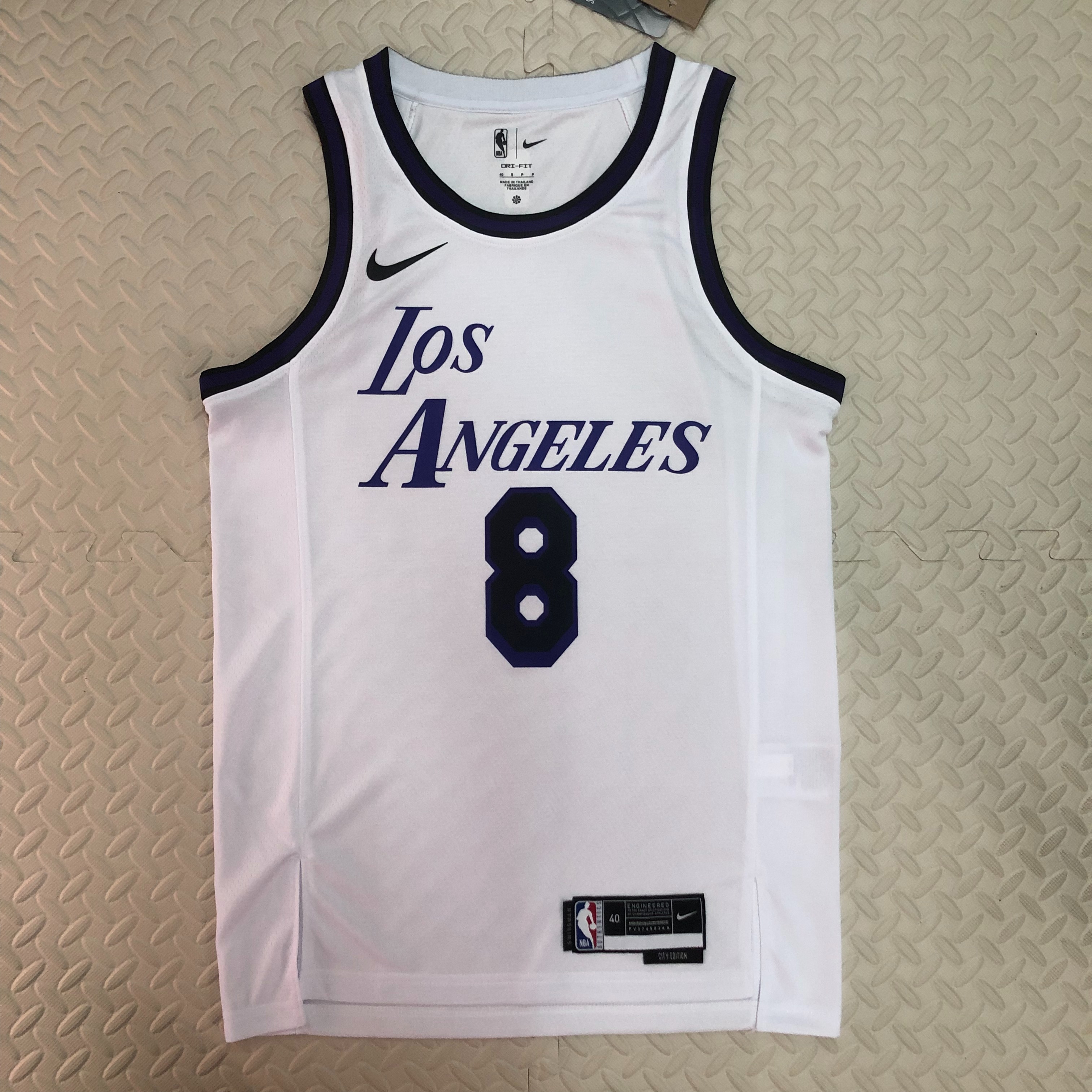 NBA Men Season 2023 Los Angeles Lakers White #8 BRYANT Jersey High Quality Name and Number Print - leoleo123123