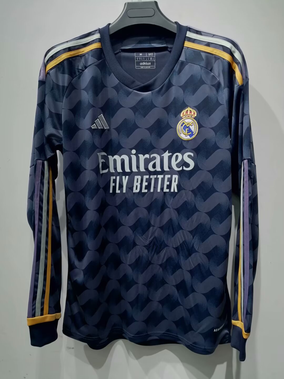23/24 Real Madrid Away Jersey Long Sleeve 1:1 Quality Fan Version - leoleo123123