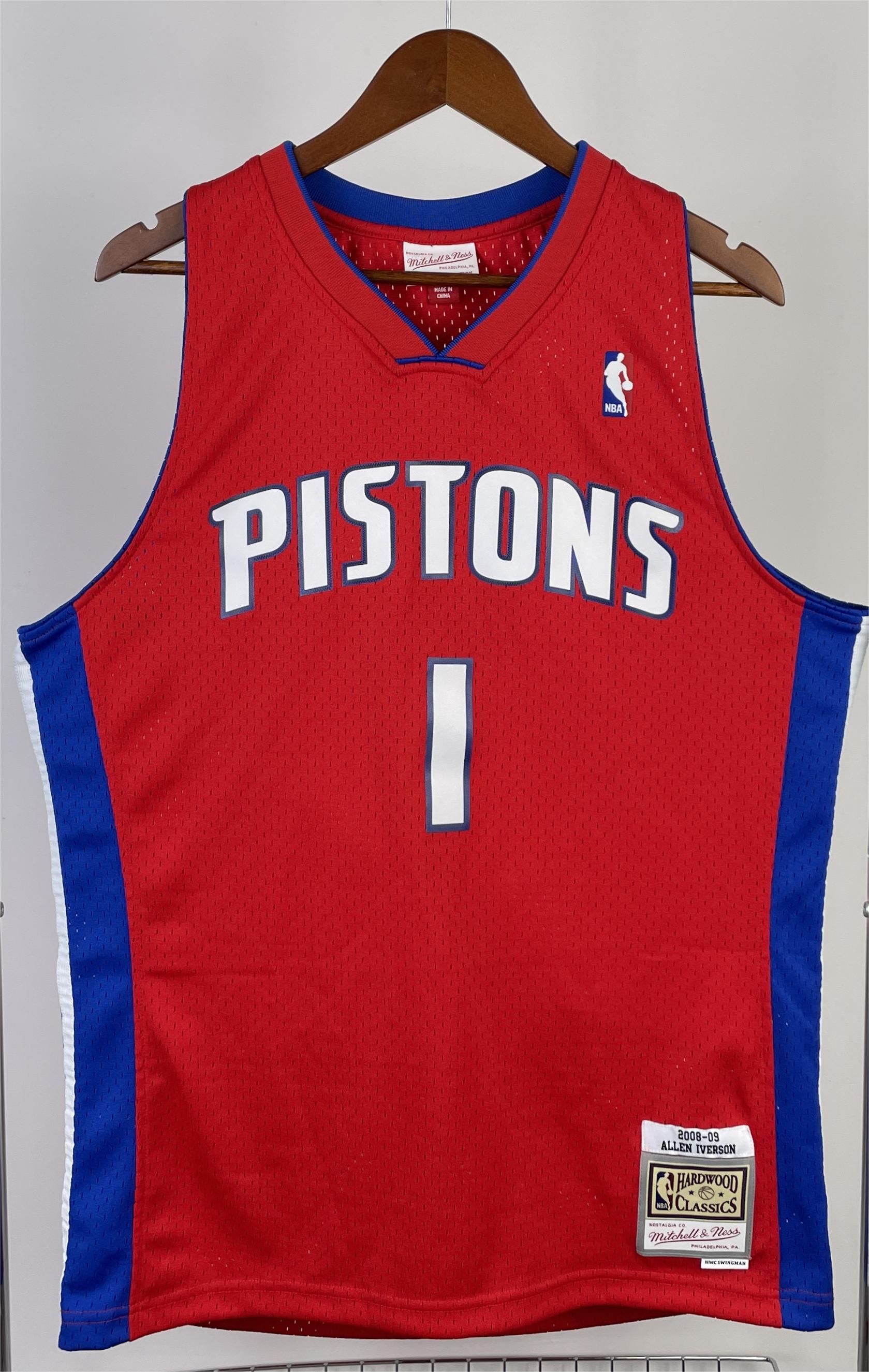 NBA Season 08-09 Detroit Pistons Red #1 IVERSON Classic Swingman Jersey - leoleo123123