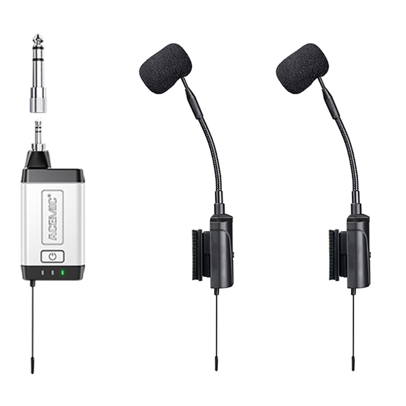 Accordion Microphone Wireless Pickup Radio System Stereo Condenser Professional Mic Kit Set for Miking Accordion and Organ Dual - leoleo123123