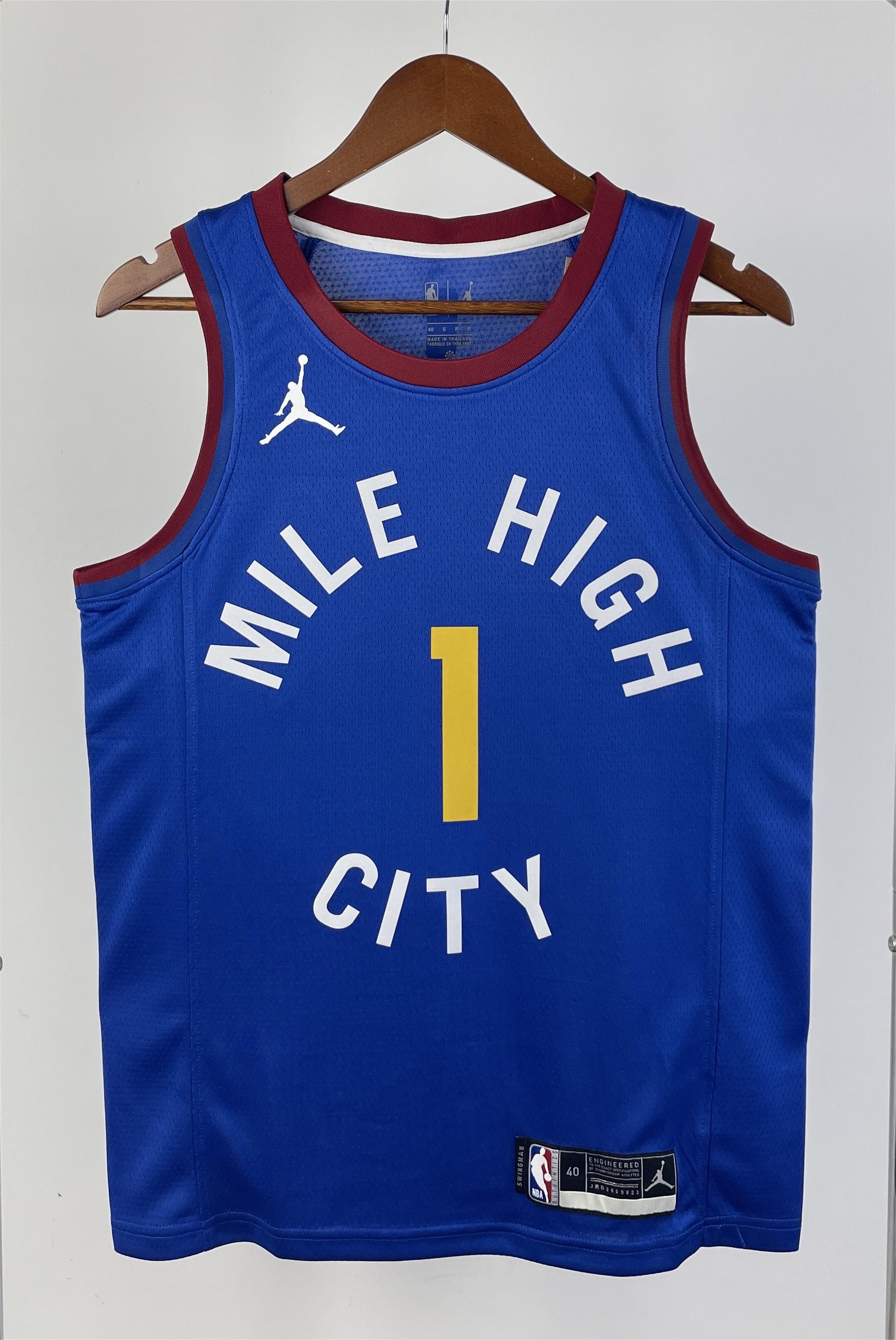 NBA Men Season 2021 Denver Nuggets Blue with Jordan Logo #1 PORTER JR. Jersey High Quality Name and Number Print - leoleo123123