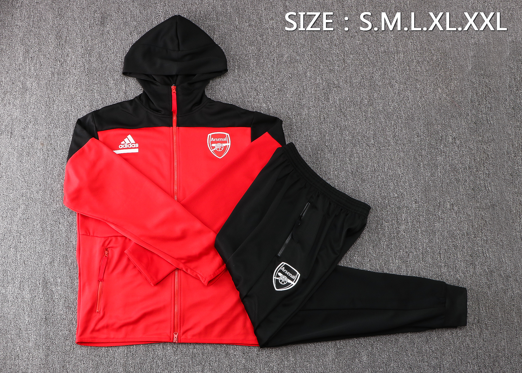 Season 2022 Arsenal Red Jacket with Black Cap Tracksuit Thai Quality - leoleo123123