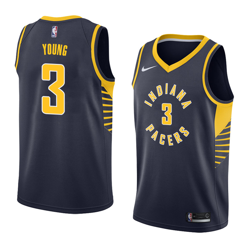NBA Men Indiana Pacers Dark Blue #3 YOUNG Jersey High Quality Name and Number Print - leoleo123123
