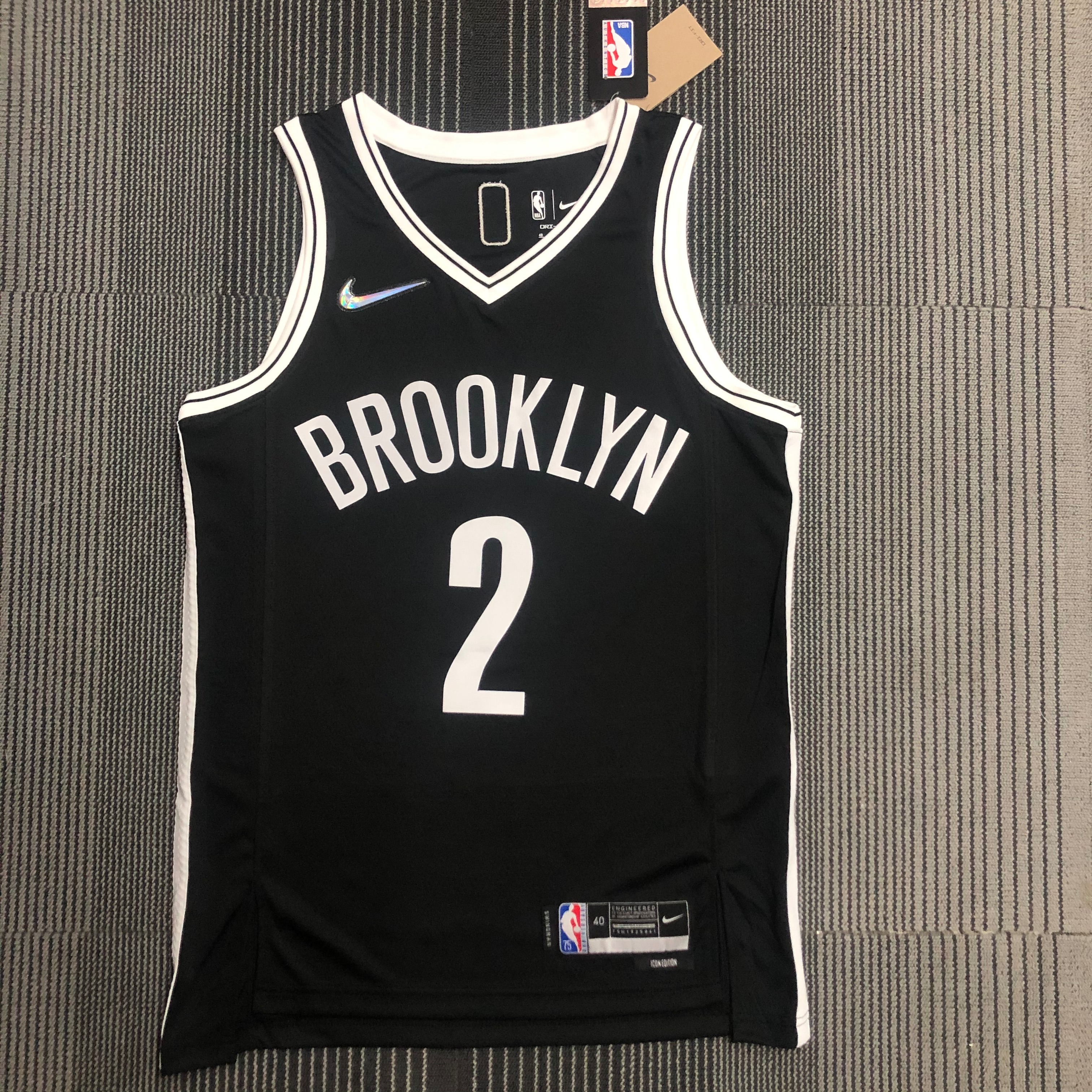 NBA Men 75th Anniversary Brooklyn Nets Black #2 GRIFFIN Jersey High Quality Name and Number Print - leoleo123123