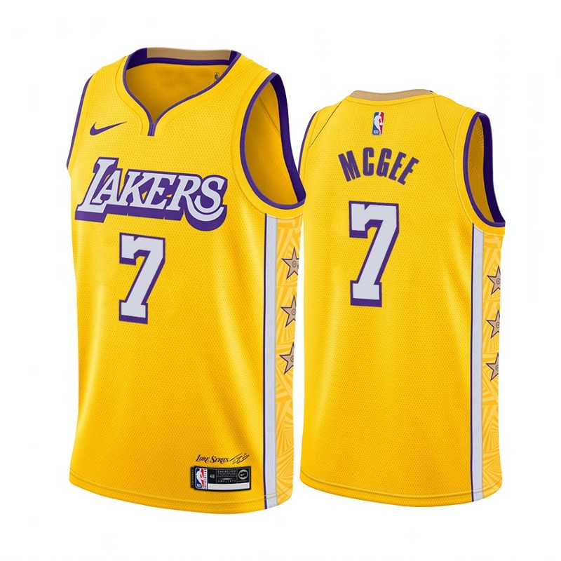 NBA Los Angeles Lakers 19-20 New Yellow #7 MCGEE Jersey High Quality Name and Number Print - leoleo123123