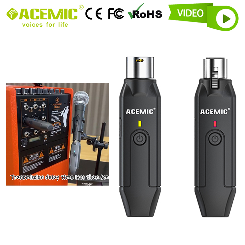 XLR Plug-on Wireless Microphone System 2.4GHz Transmitter and Receiver Adapter Converter Connector Digital for Wired Dynamic Mic - leoleo123123