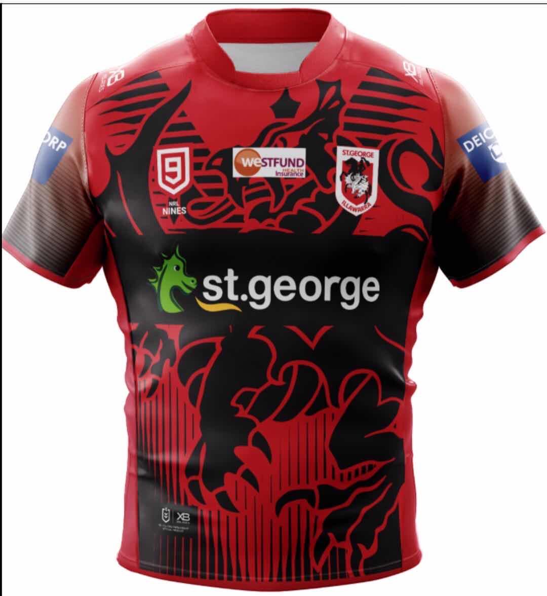 Rugby 2020-2021 St. George Illawarra dragons Nines Red Rugby Jersey High Quality - leoleo123123