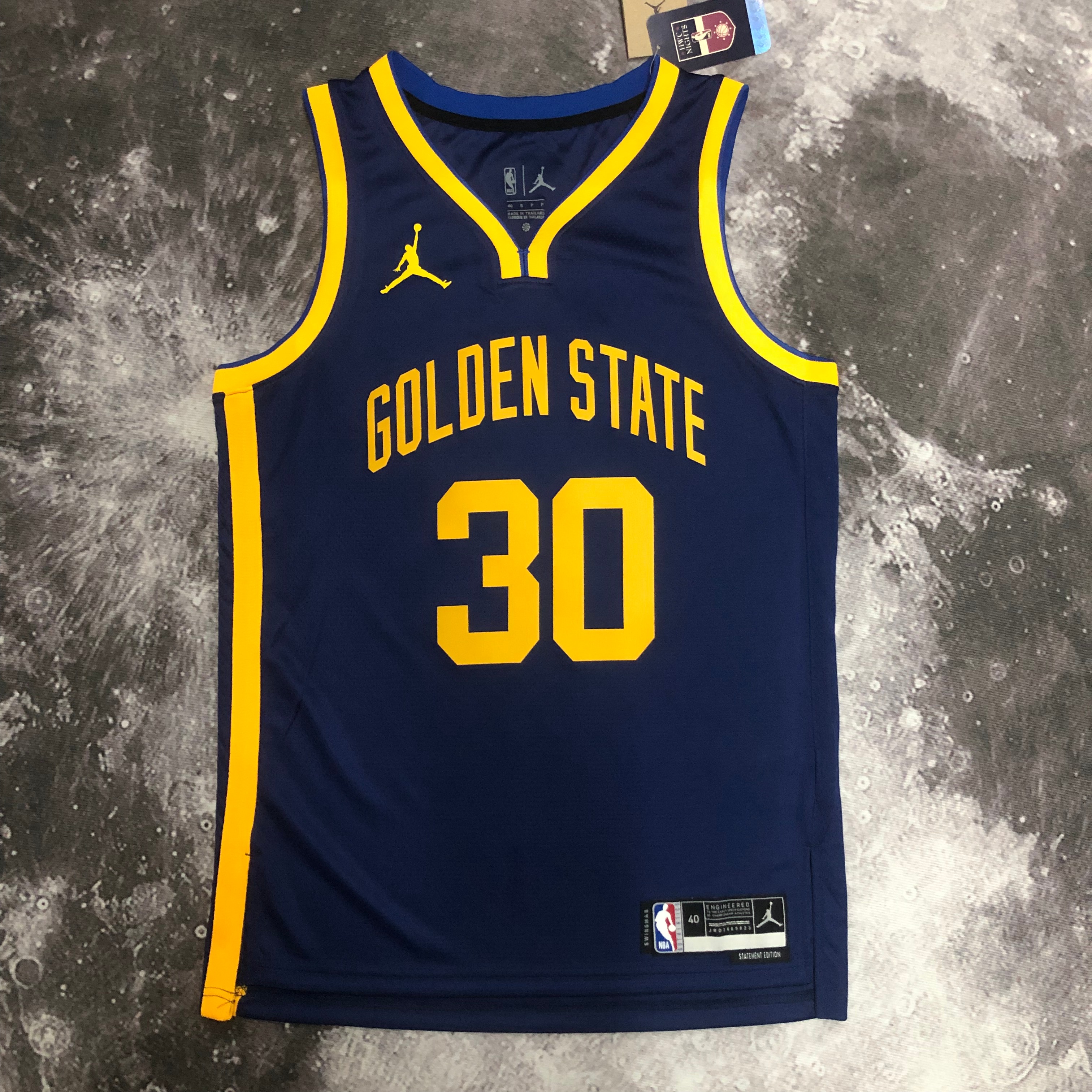 NBA Men Season 2023 Golden State Warriors Blue with Jordan Logo #30 CURRY Jersey High Quality Name and Number Print - leoleo123123