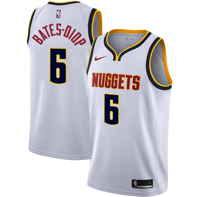 NBA Men Denver Nuggets White #6 BATES-DIOP Jersey High Quality Name and Number Print - leoleo123123