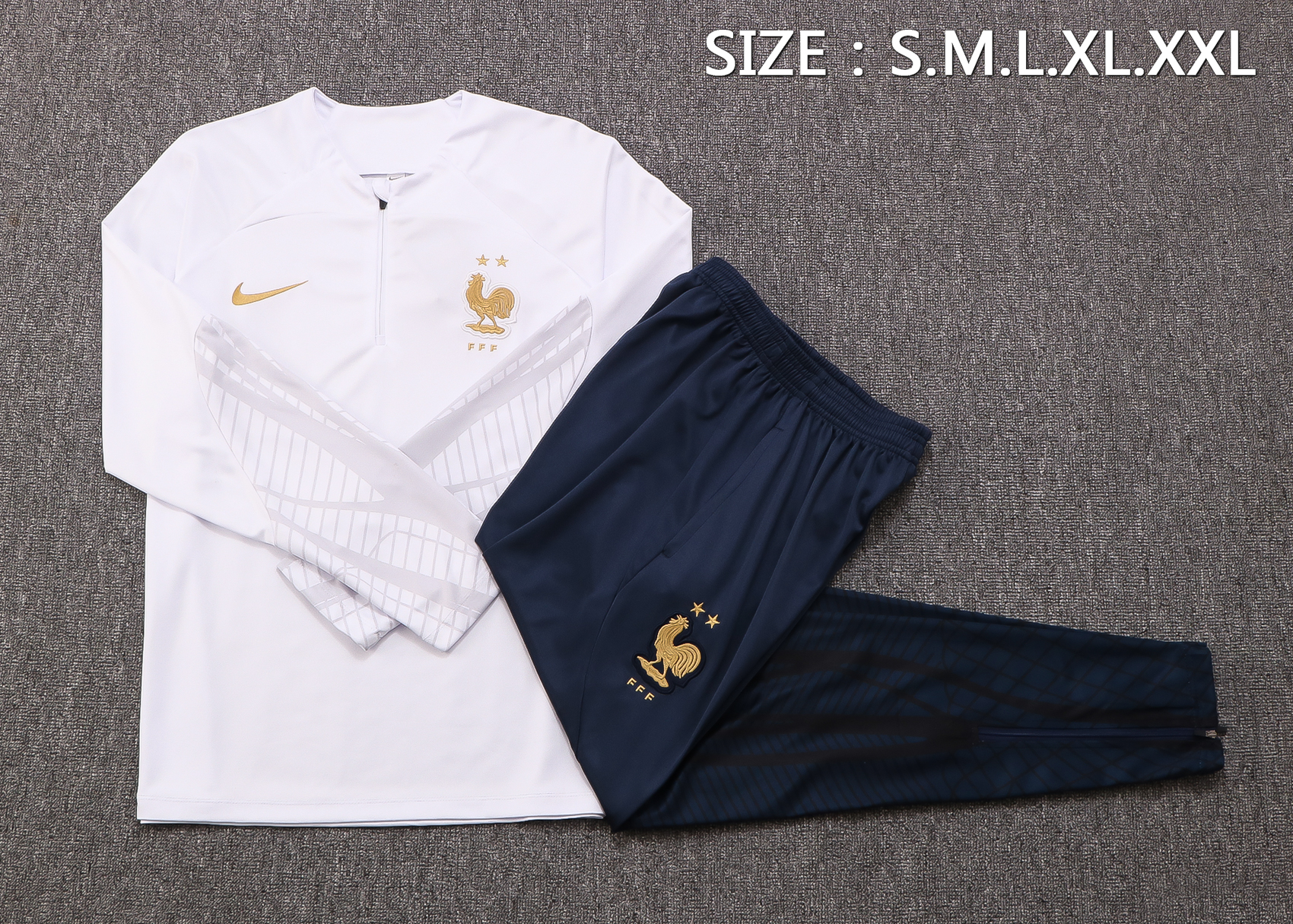 22-23 France White Sweater Tracksuit Thai Quality - leoleo123123