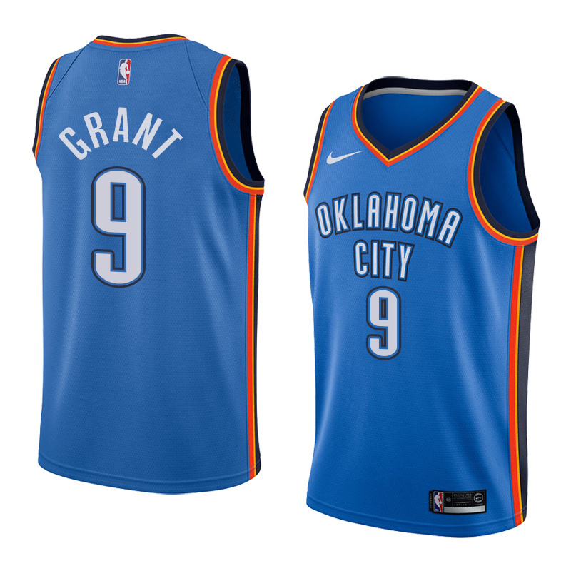 NBA Men Oklahoma City Thunder Blue #9 GRANT Jersey High Quality Name and Number Print - leoleo123123
