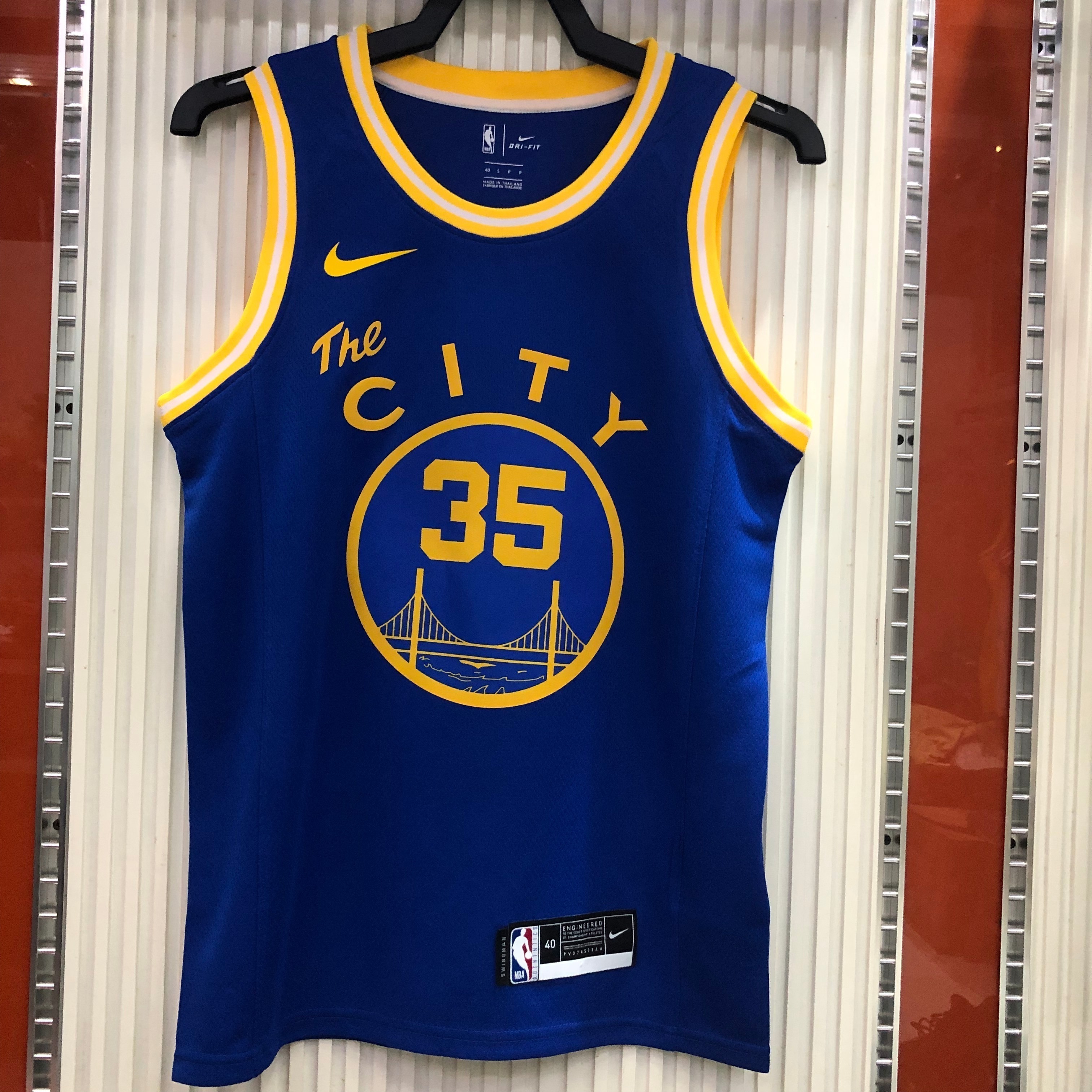 NBA Men Season 2021 Golden State Warriors the City Blue #35 DURANT Jersey High Quality Name and Number Print - leoleo123123