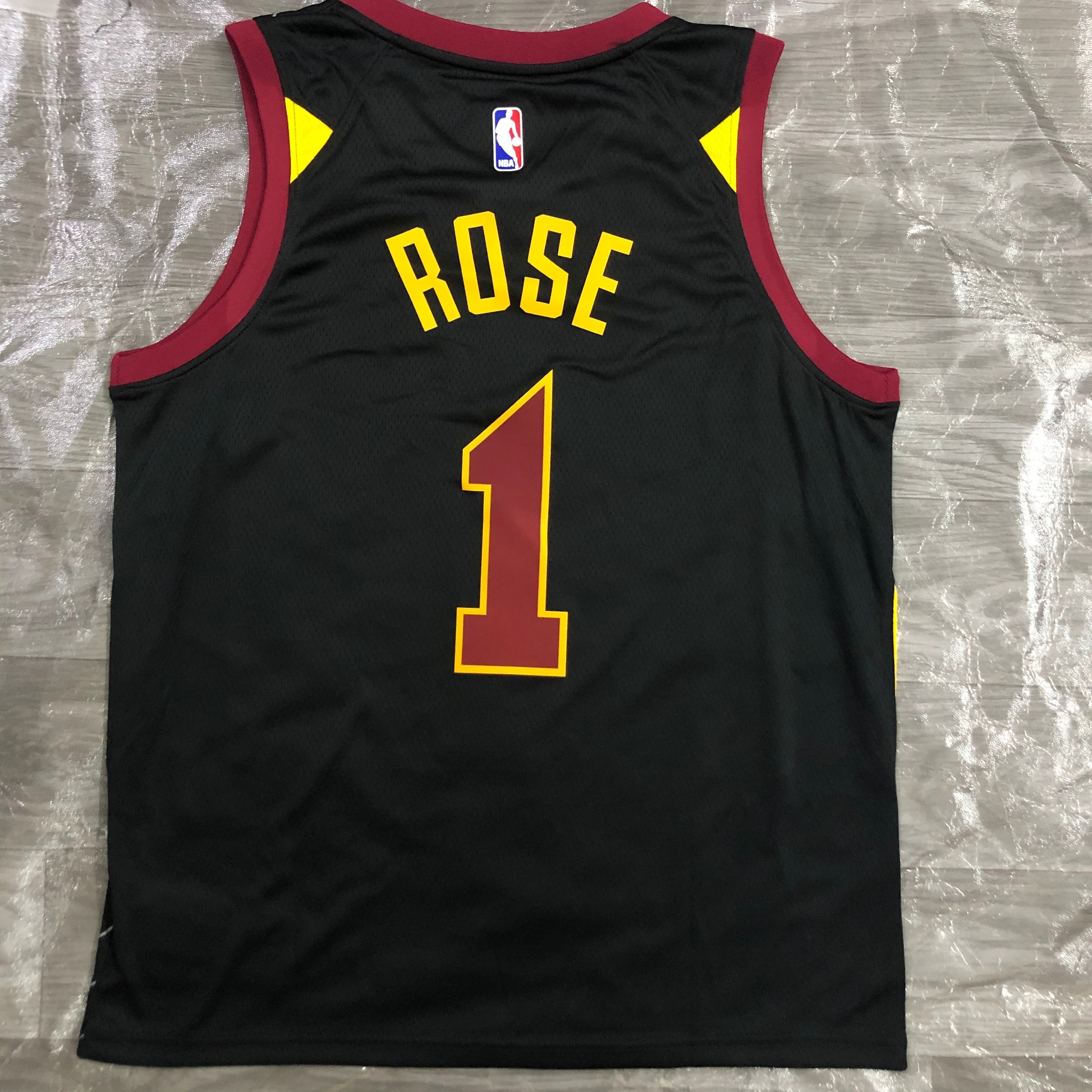 NBA Men Season 2021 Cleveland Cavaliers Black #1 ROSE Jersey High Quality Name and Number Print - leoleo123123