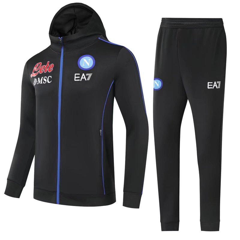 21-22 Napoli Black Jacket With Cap Tracksuit Thai Quality - leoleo123123