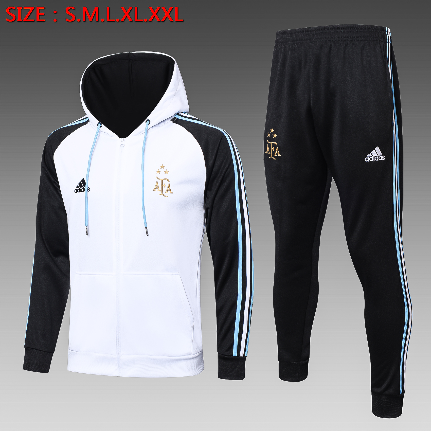 22/23 Argentina White Jacket Tracksuit Thai Quality - leoleo123123