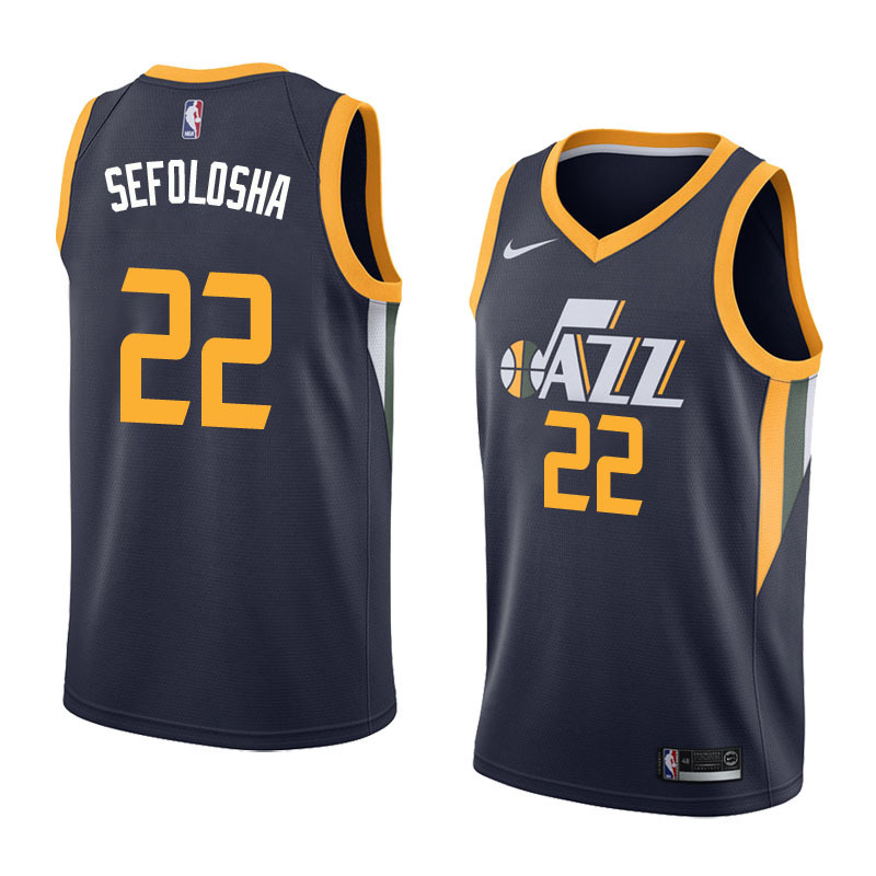 NBA Men Utah Jazz Dark Blue #22 SEFOLOSHA Jersey High Quality Name and Number Print - leoleo123123