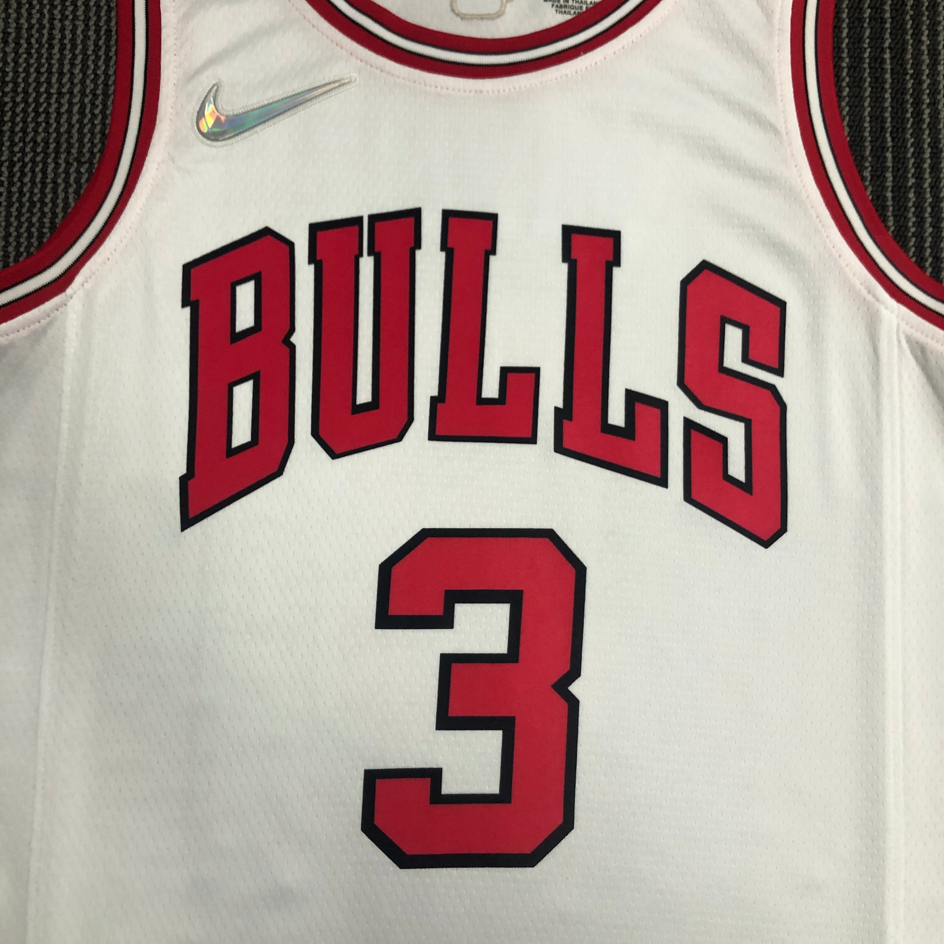 NBA Men 75th Anniversary Chicago Bulls White #3 WADE Jersey High Quality Name and Number Print - leoleo123123