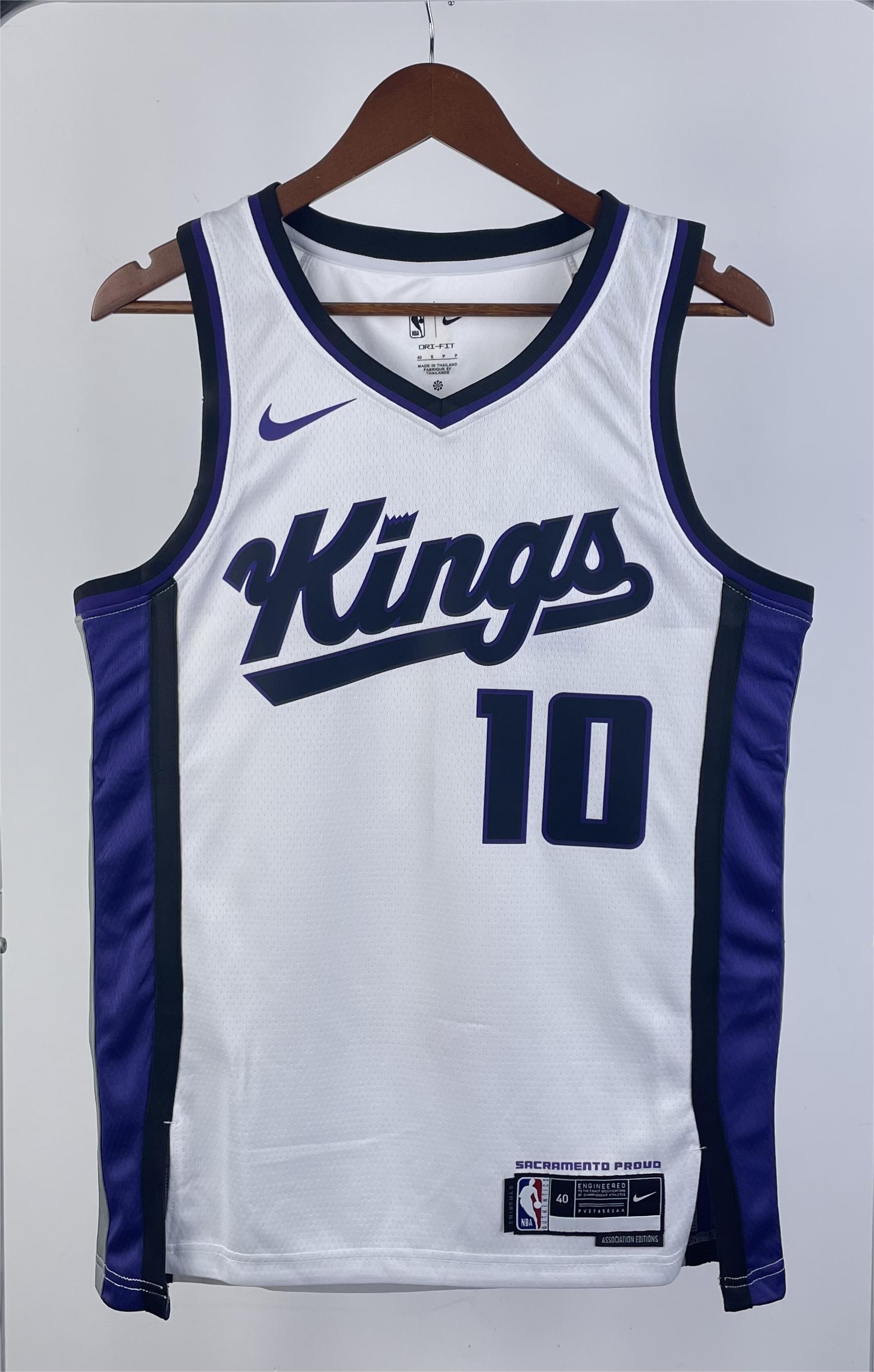 NBA Men 2024 Sacramento Kings White #10 SABONIS Jersey High Quality Name and Number Print - leoleo123123