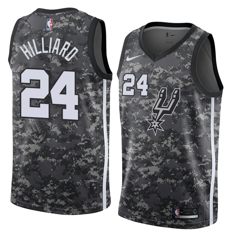 NBA Men San Antonio Spurs camouflage #24 HILLIARD Jersey High Quality Name and Number Print - leoleo123123