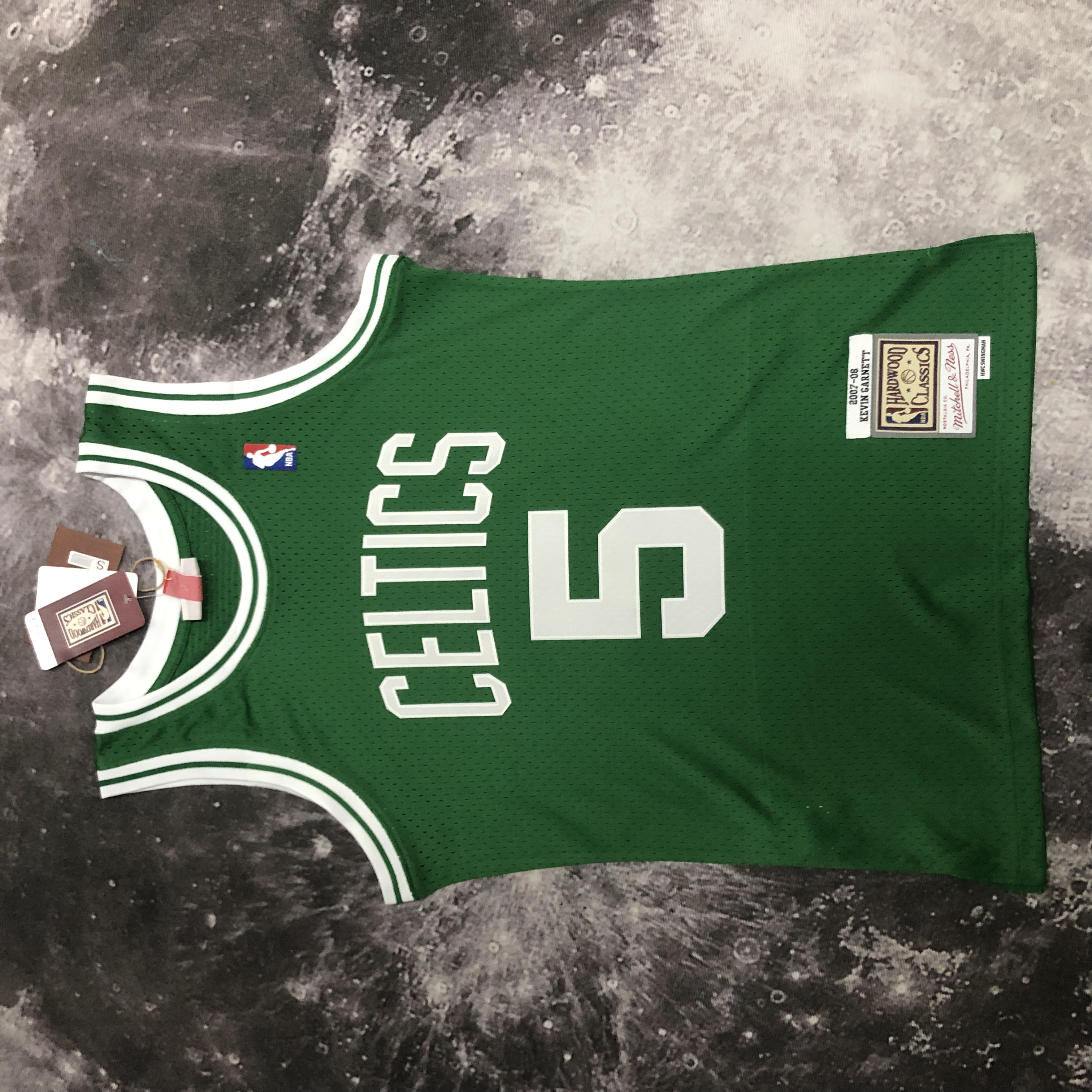 NBA Men Season 07-08 Boston Celtics Retro Green #5 GARNETT Jersey High Quality Name and Number Print - leoleo123123
