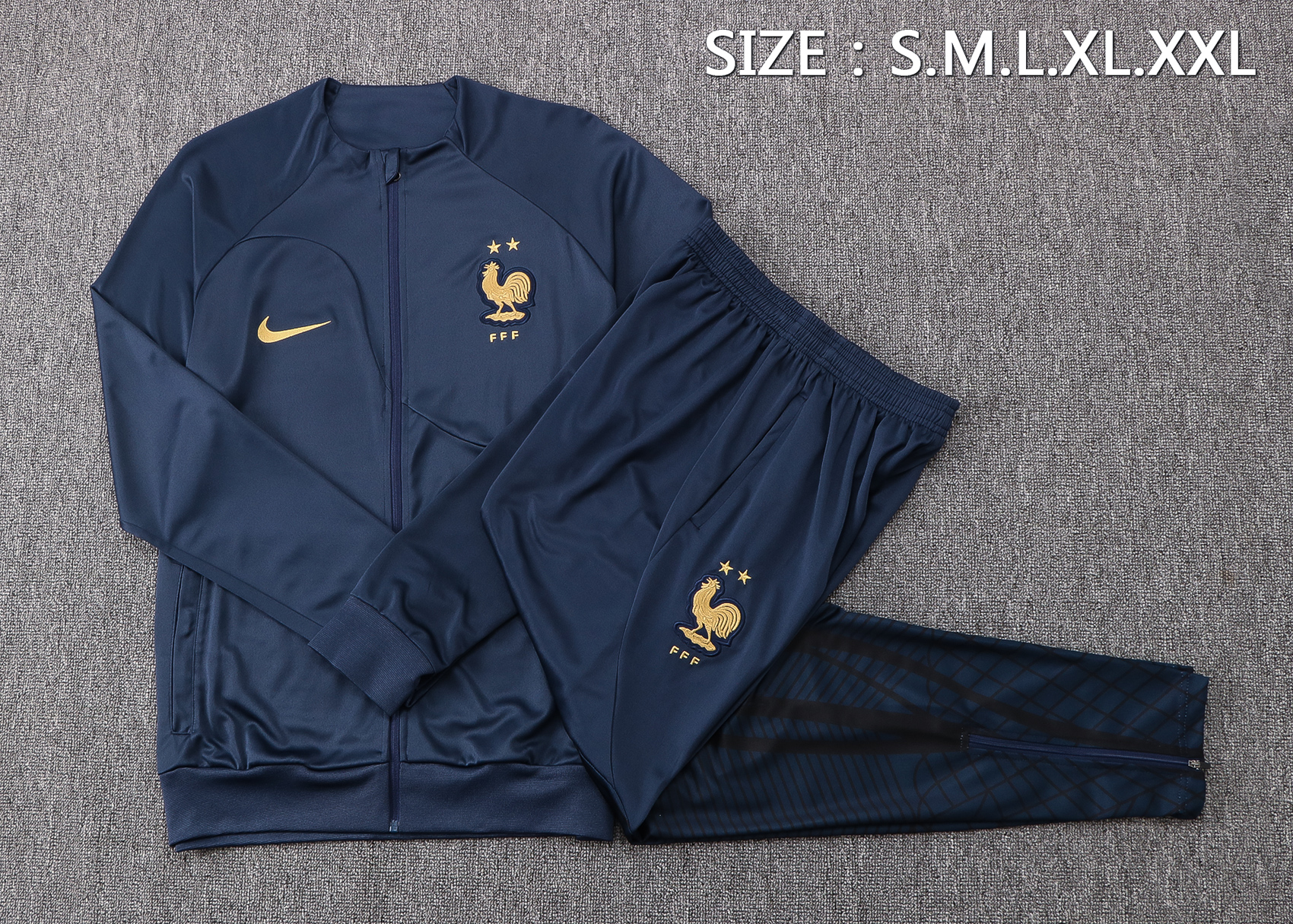 22-23 France Navy Blue Jacket Tracksuit Thai Quality - leoleo123123