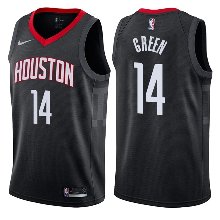NBA Men Houston Rockets Black #14 GREEN Jersey High Quality Name and Number Print - leoleo123123