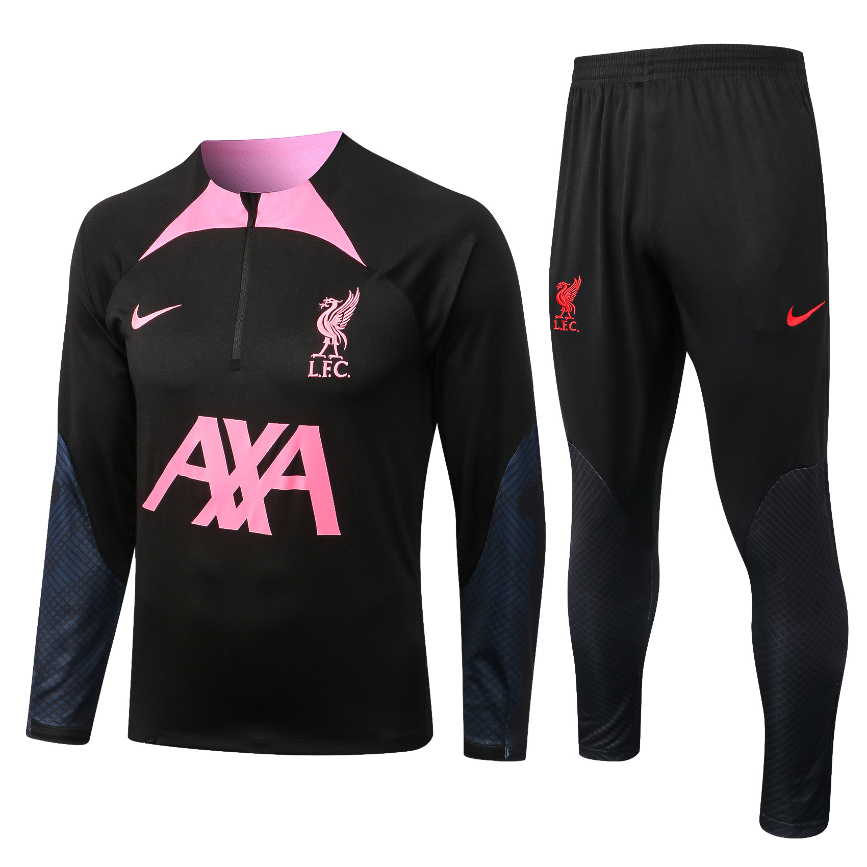22/23 Liverpool Black with Pink Collar Sweater Tracksuit Thai Quality - leoleo123123