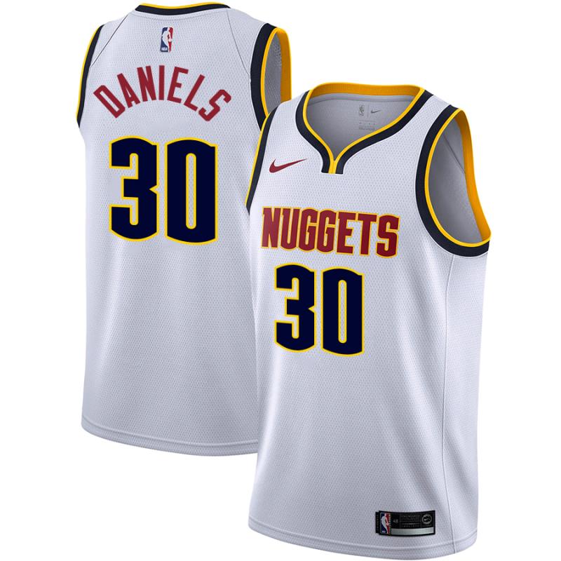 NBA Men Denver Nuggets White #30 DANIELS Jersey High Quality Name and Number Print - leoleo123123