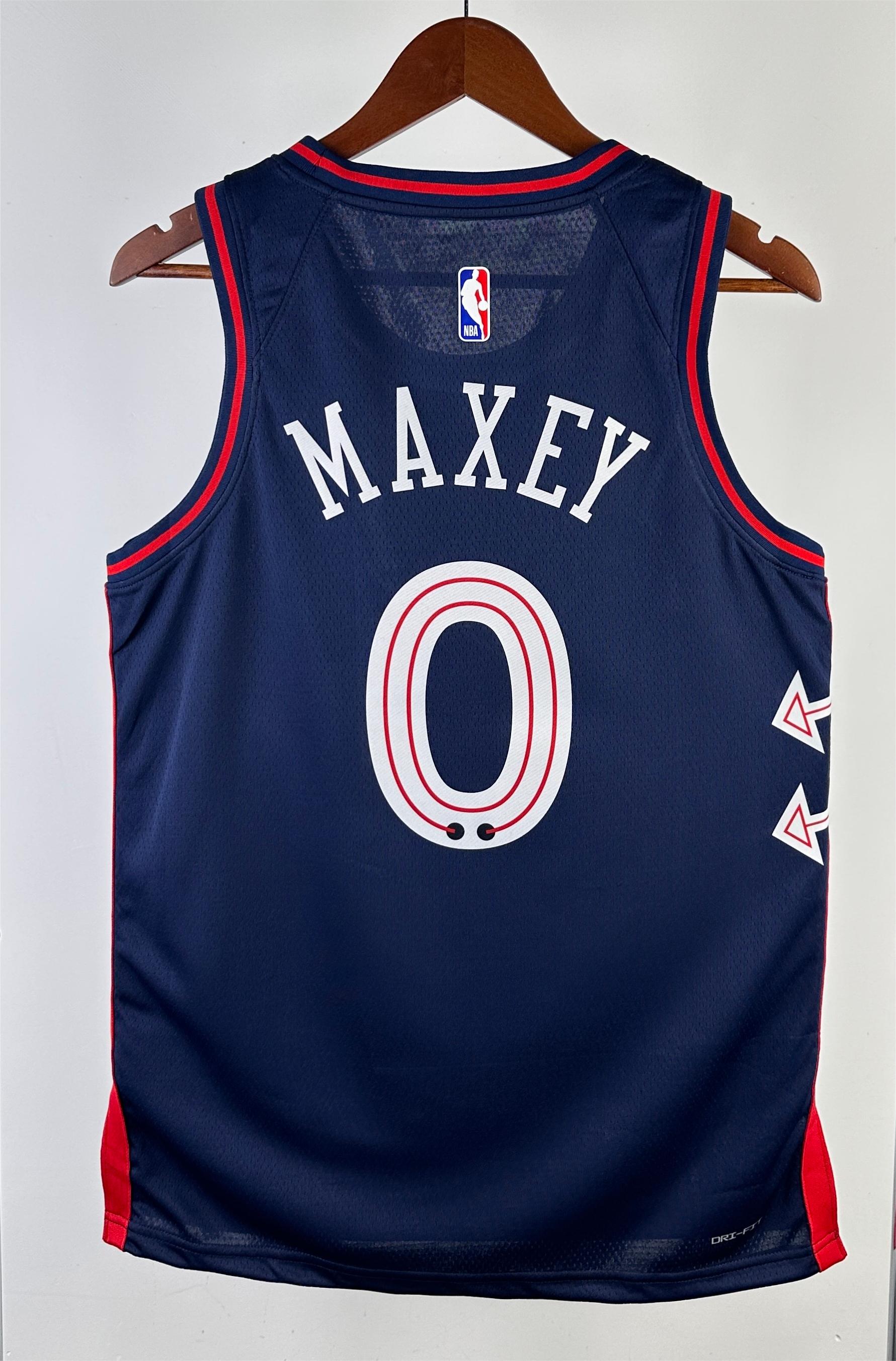 NBA Men 2024 Philadelphia 76ers Navy City Edition #0 MAXEY Swingman Jersey - leoleo123123