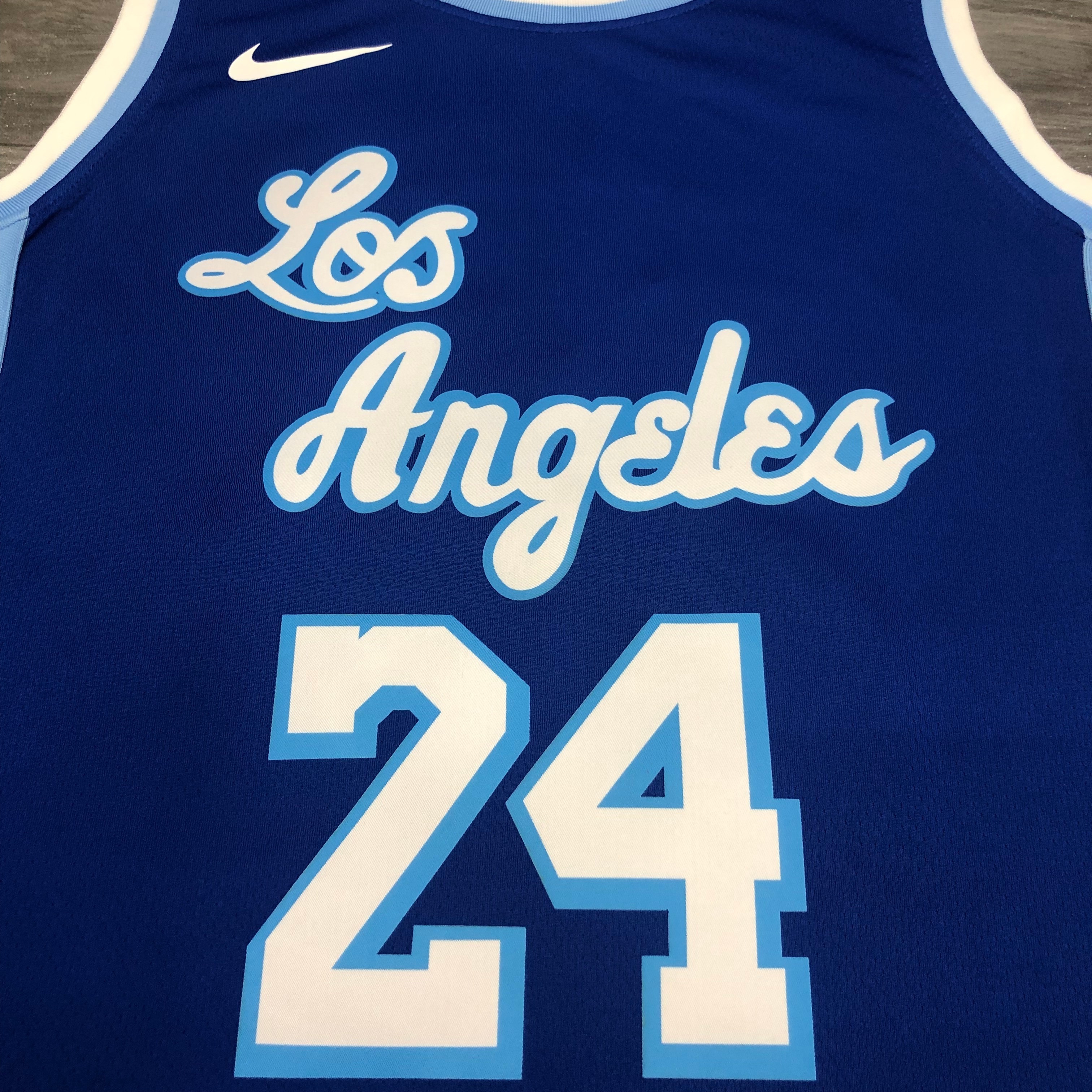 NBA Men Los Angeles Lakers Retro in Latin #24 BRYANT Blue Round Neck Jersey High Quality Name and Number Print - leoleo123123
