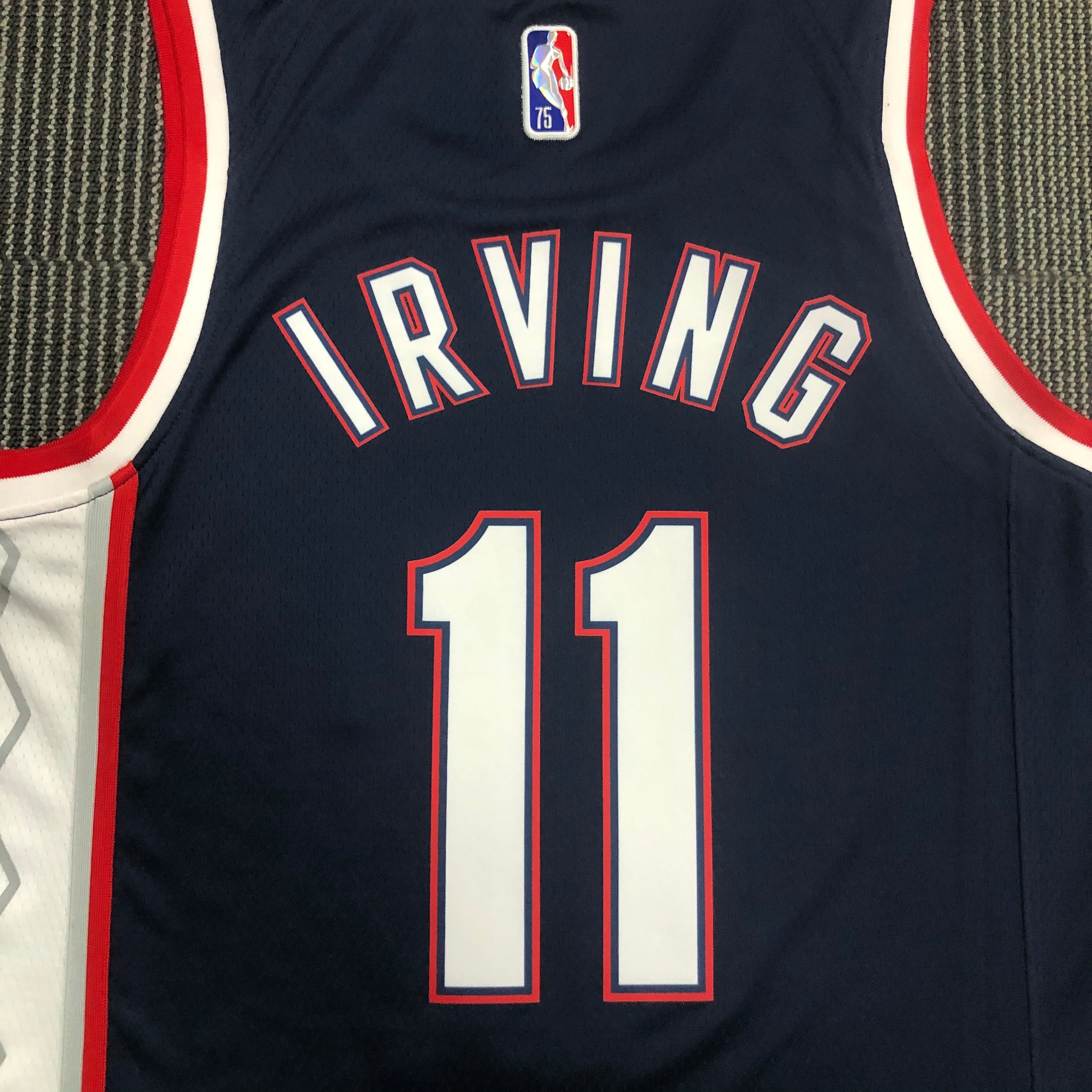 NBA Season 2022 75th Anniversary Brooklyn Nets Black #11 IRVING Jersey High Quality Name and Number Print - leoleo123123