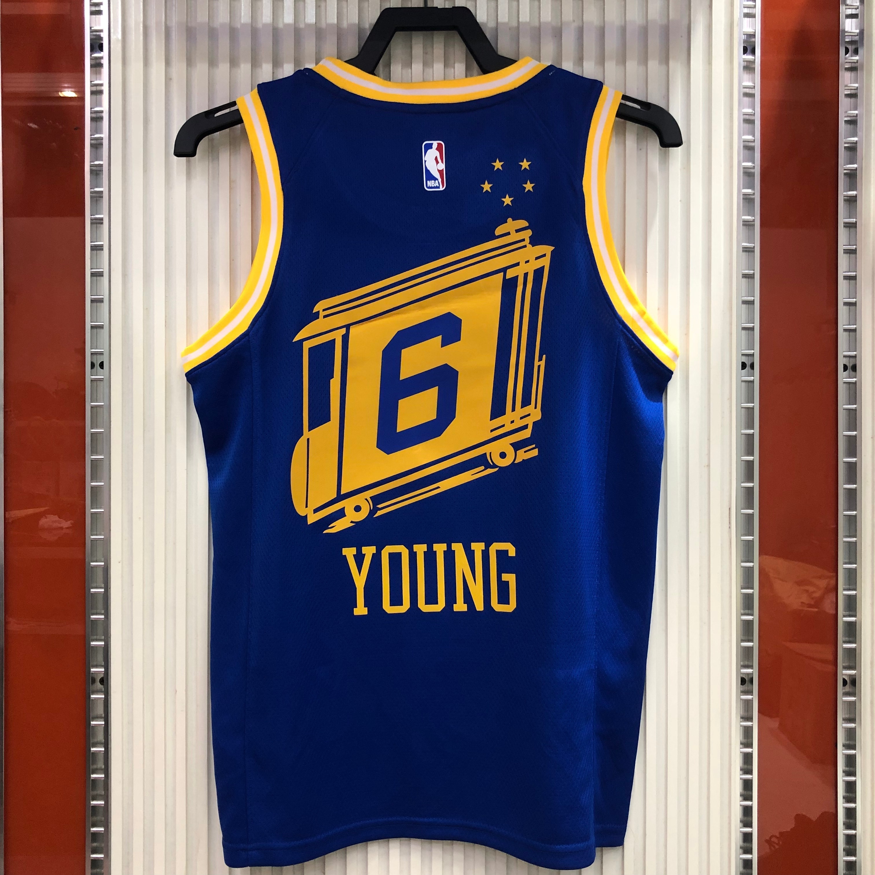 NBA Men Season 2021 Golden State Warriors the City Blue #6 YOUNG Jersey High Quality Name and Number Print - leoleo123123