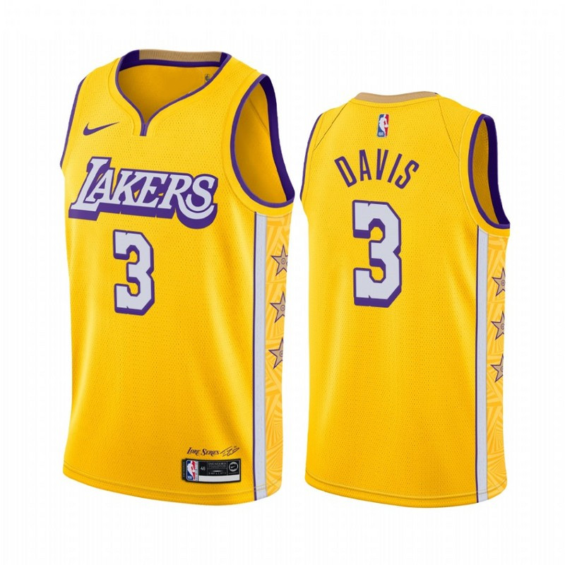 NBA Los Angeles Lakers 19-20 New Yellow #3 DAVIS Jersey High Quality Name and Number Print - leoleo123123