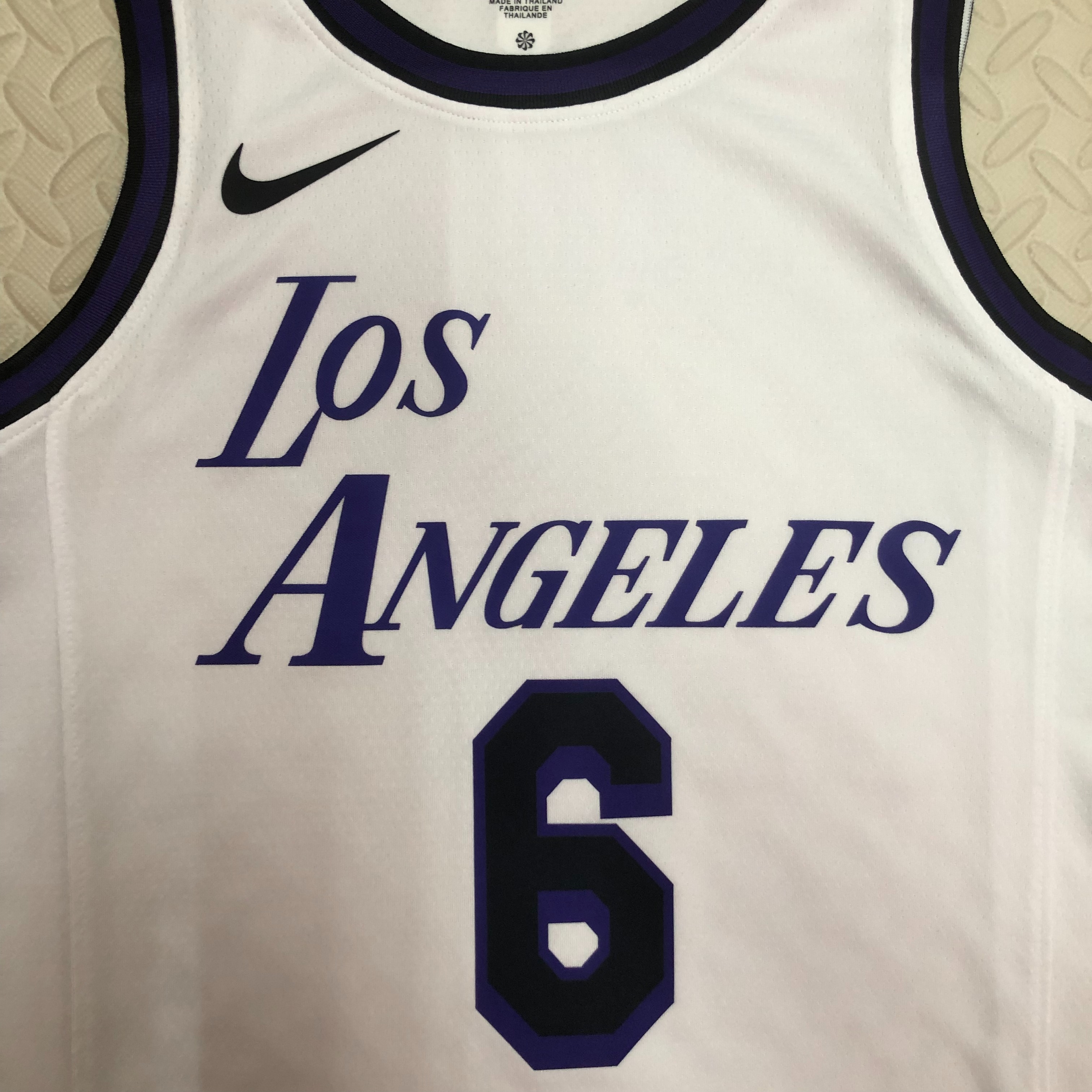 NBA Men Season 2023 Los Angeles Lakers White #6 JAMES Jersey High Quality Name and Number Print - leoleo123123
