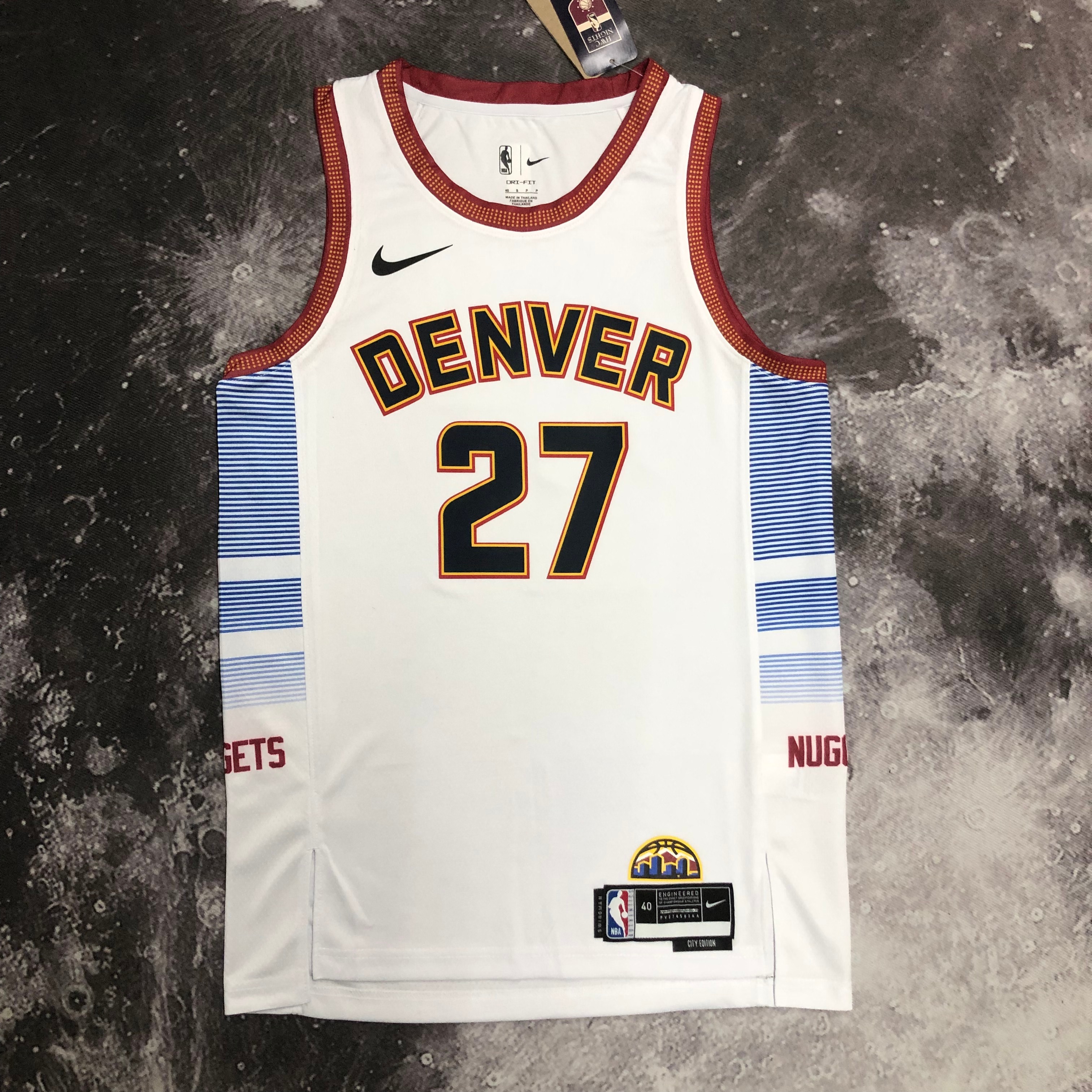 NBA Men Season 2023 Denver Nuggets White #27 MURRAY Jersey High Quality Name and Number Print - leoleo123123