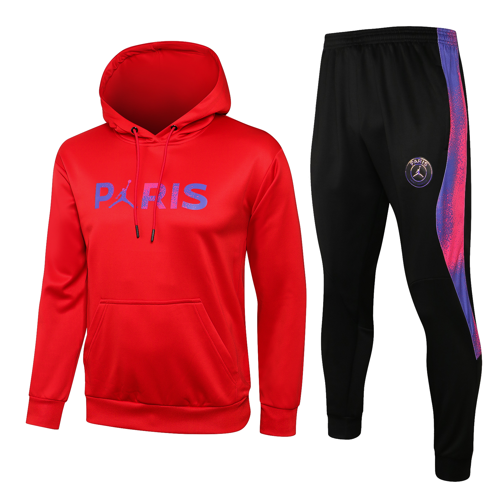 21-22 PSG Red Sweater Tracksuit with Cap and Black Thai Quality - leoleo123123