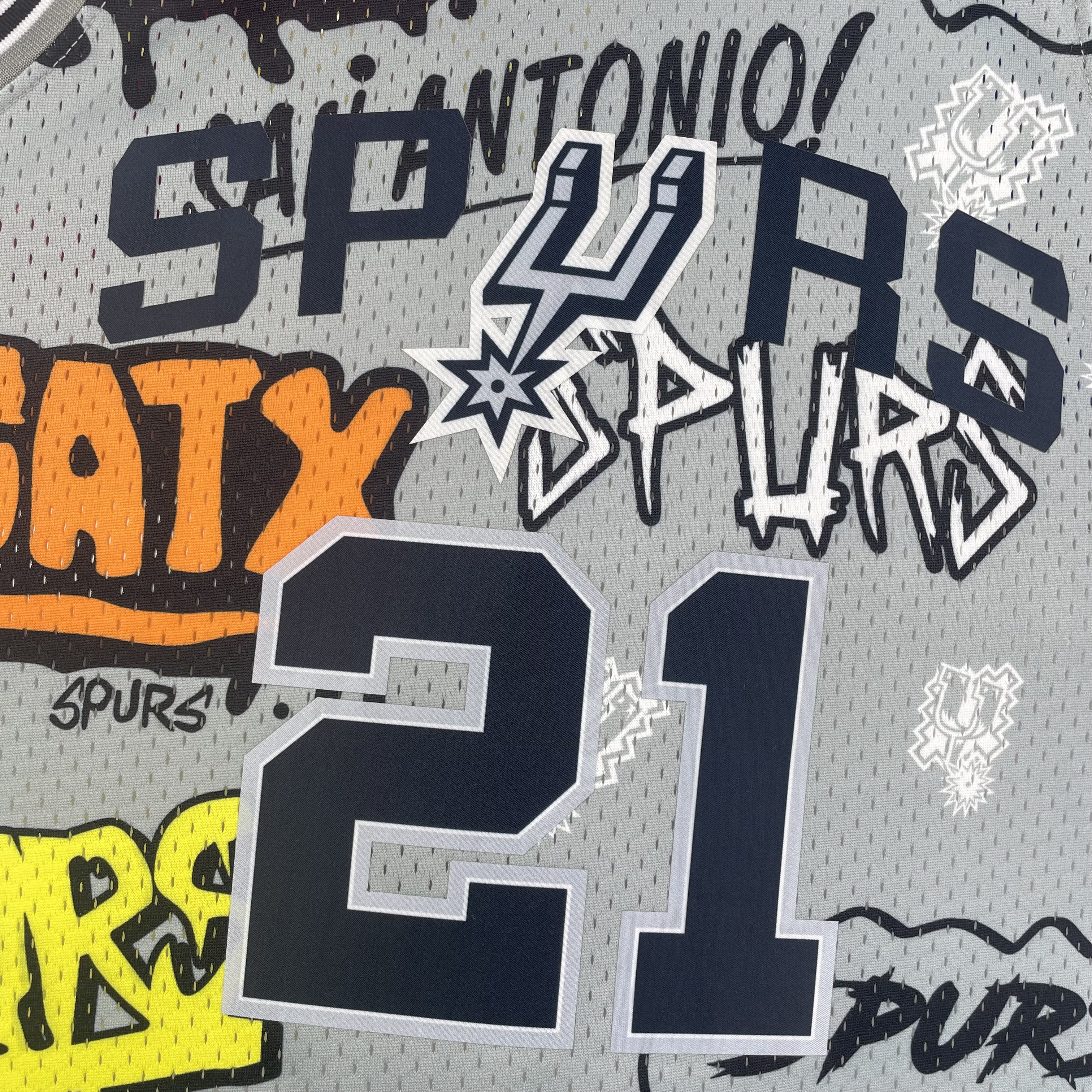 NBA Men 98-99 San Antonio Spurs Grey Retro #21 DUNCAN Swingman Jersey - leoleo123123